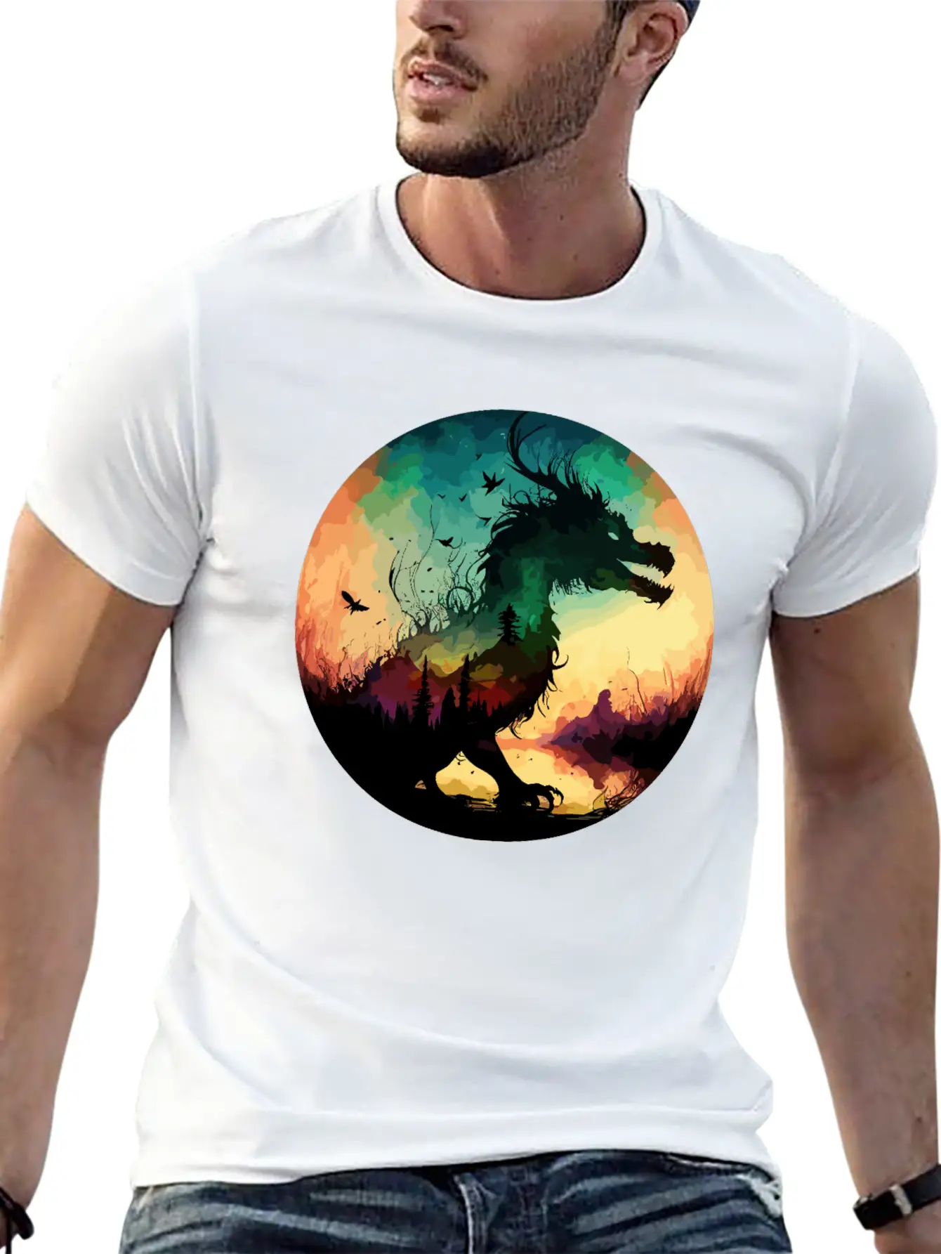 Abstract Dragon Pt.2 Basic Graphic T-Shirt – Daily Comfort In Soft Cotton