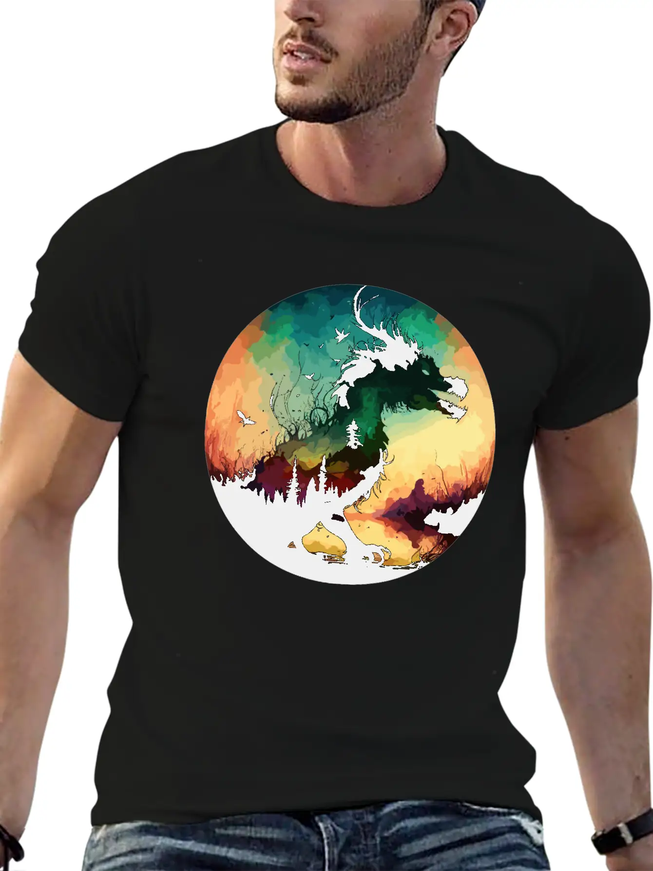 Abstract Dragon Pt.2 Basic Graphic T-Shirt – Daily Comfort In Soft Cotton