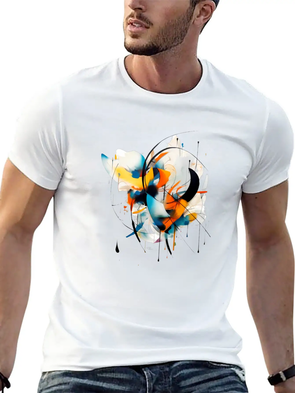 Abstract Essential Cotton Tee For Daily Outfits – Unisex Style