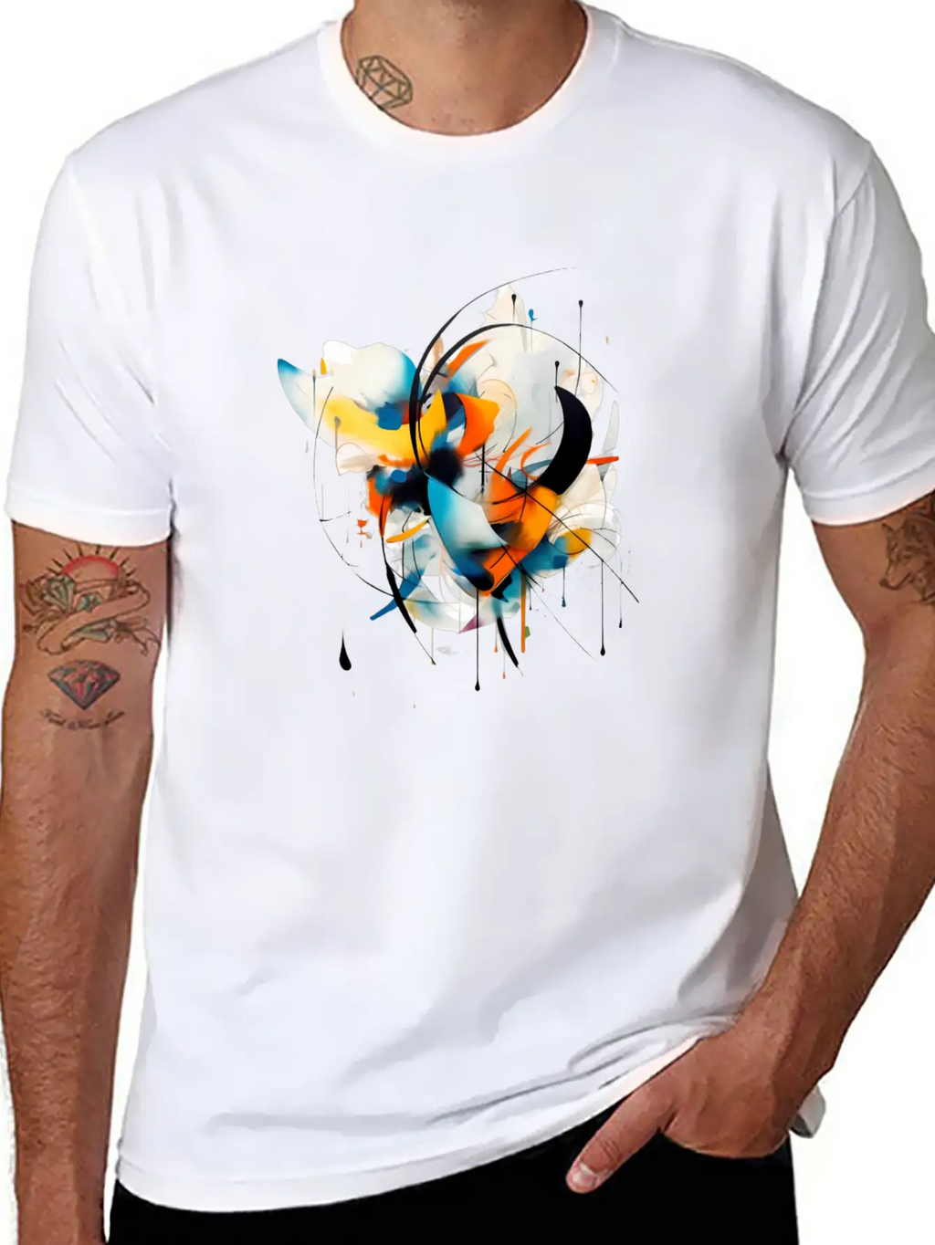 Abstract Essential Cotton Tee For Daily Outfits – Unisex Style