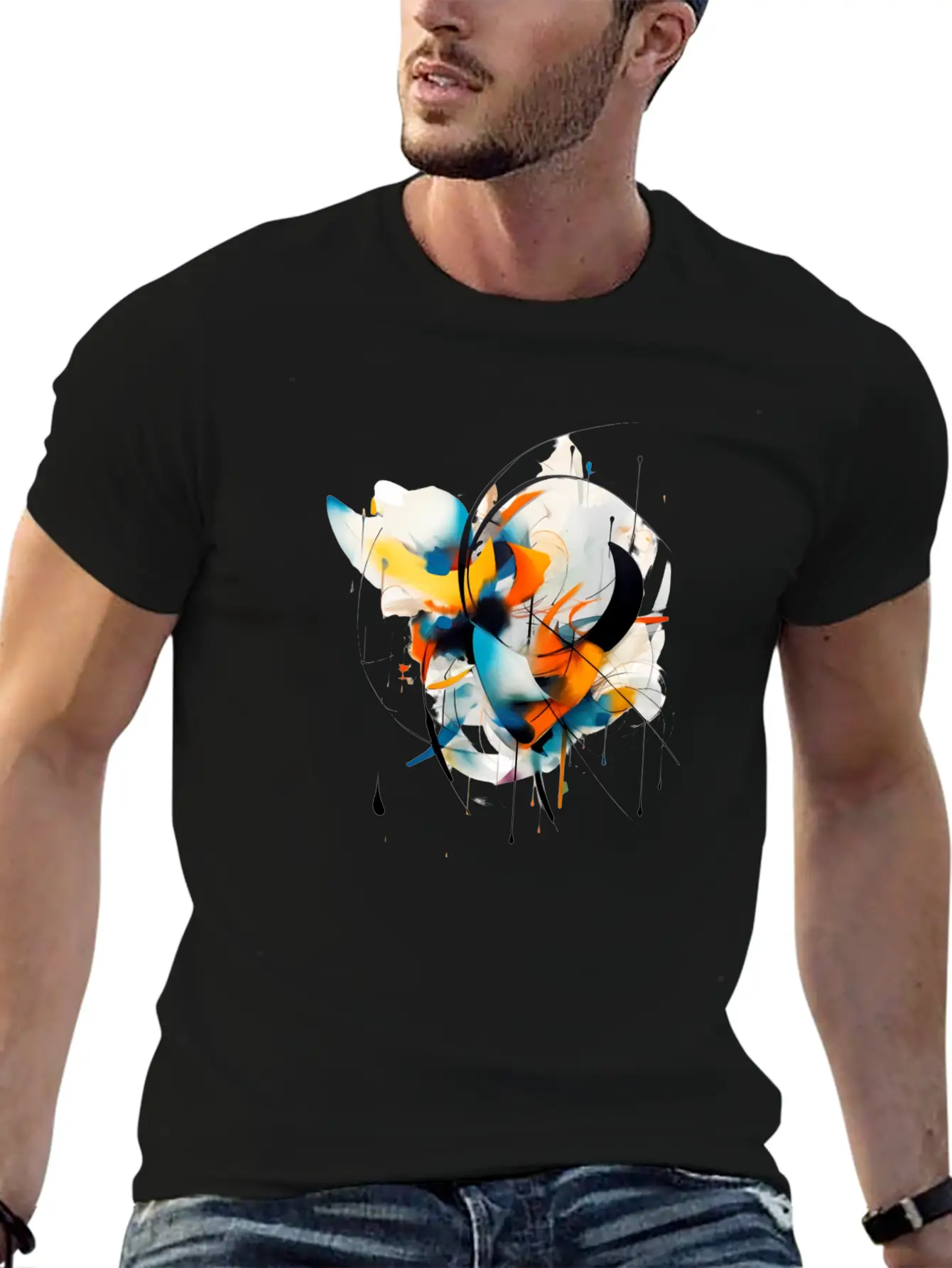 Abstract Essential Cotton Tee For Daily Outfits – Unisex Style