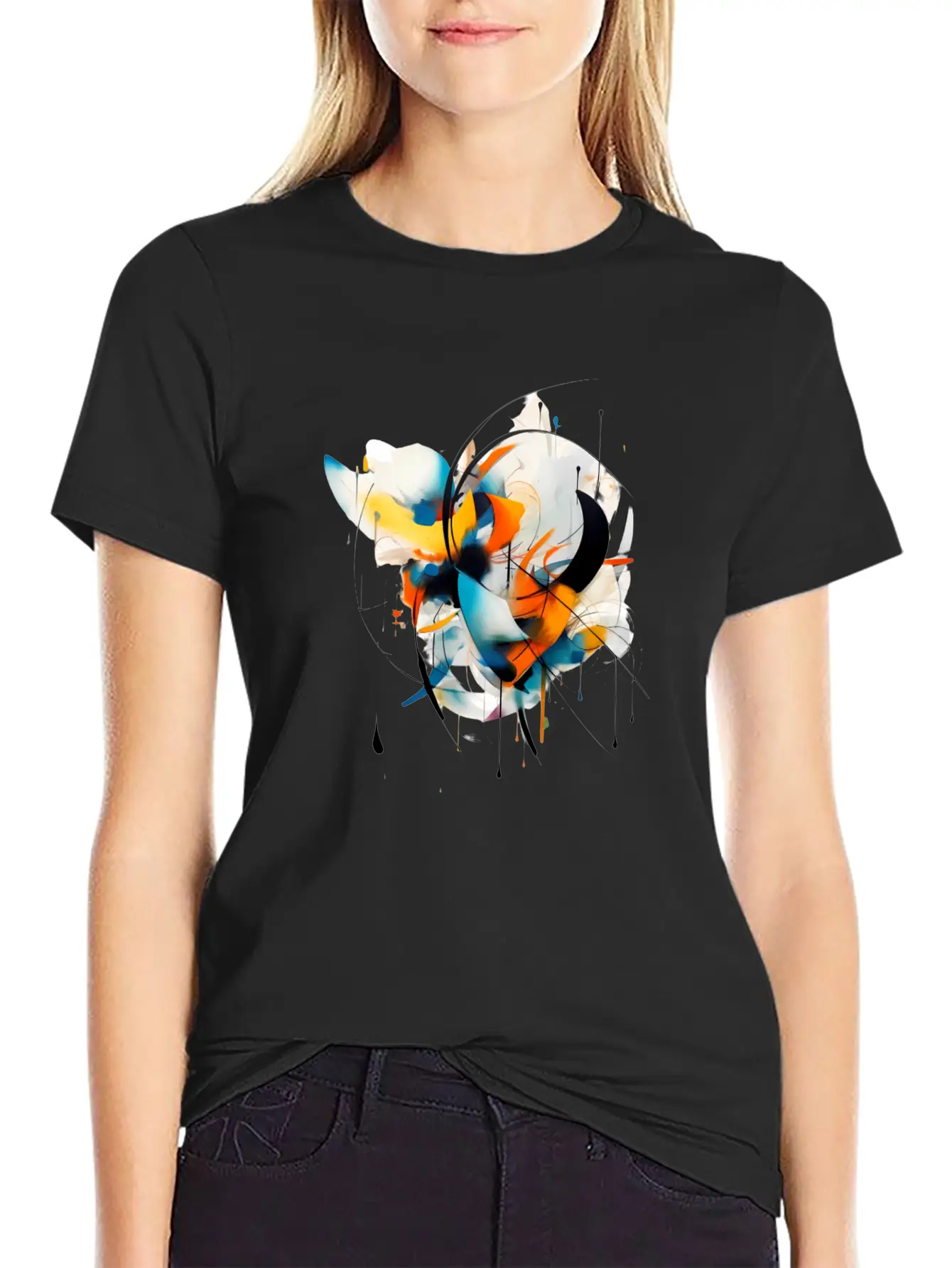 Abstract Essential Cotton Tee For Daily Outfits – Unisex Style