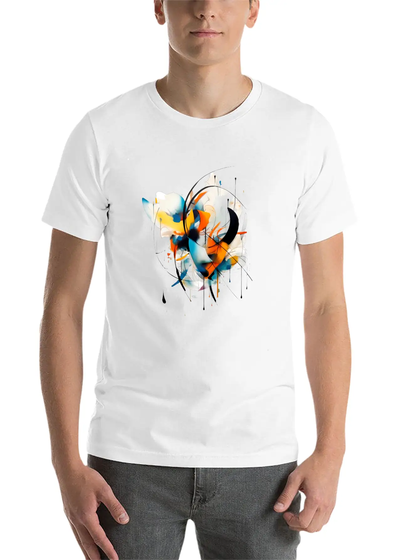 Abstract Essential Cotton Tee For Daily Outfits – Unisex Style