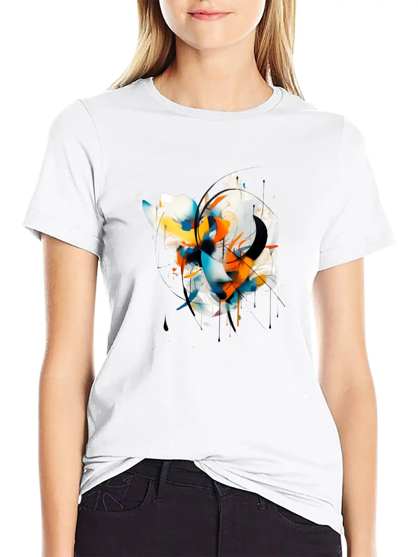 Abstract Essential Cotton Tee For Daily Outfits – Unisex Style