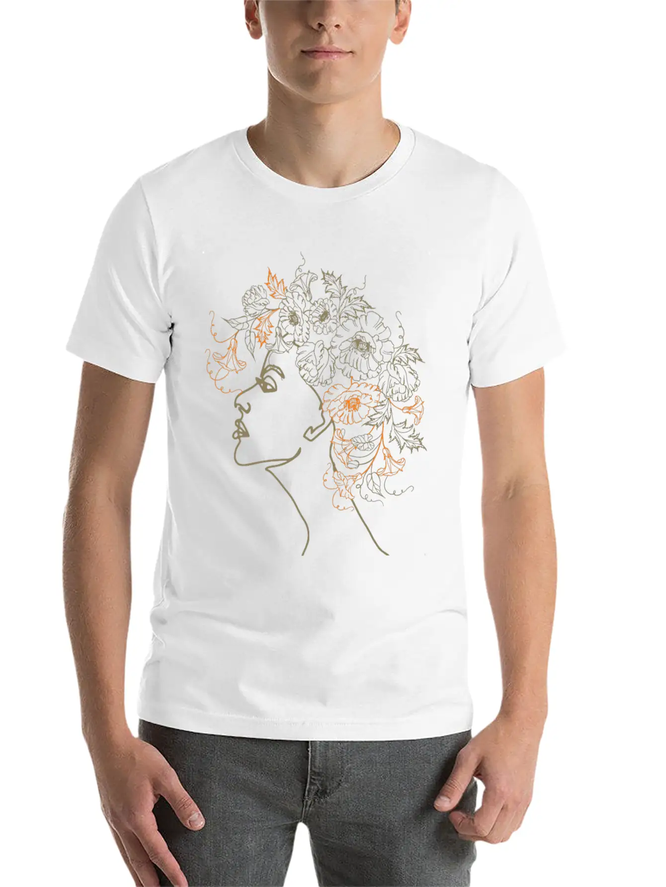 Abstract Floral Hair Design Classic Cotton Tee – Unisex Comfort For Any Season