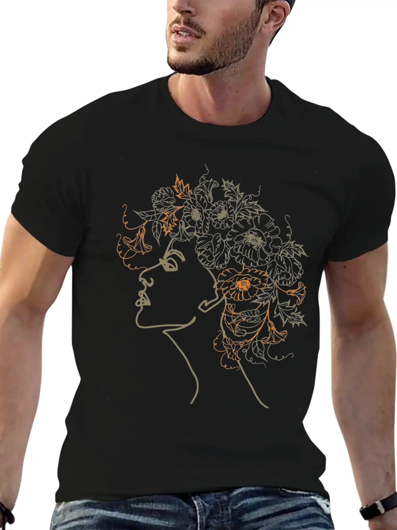 Abstract Floral Hair Design Classic Cotton Tee – Unisex Comfort For Any Season
