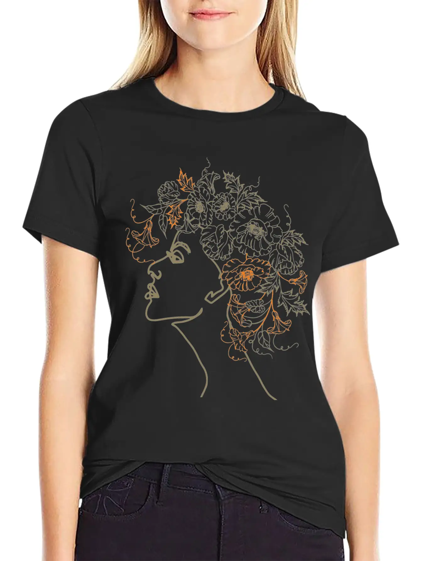 Abstract Floral Hair Design Classic Cotton Tee – Unisex Comfort For Any Season