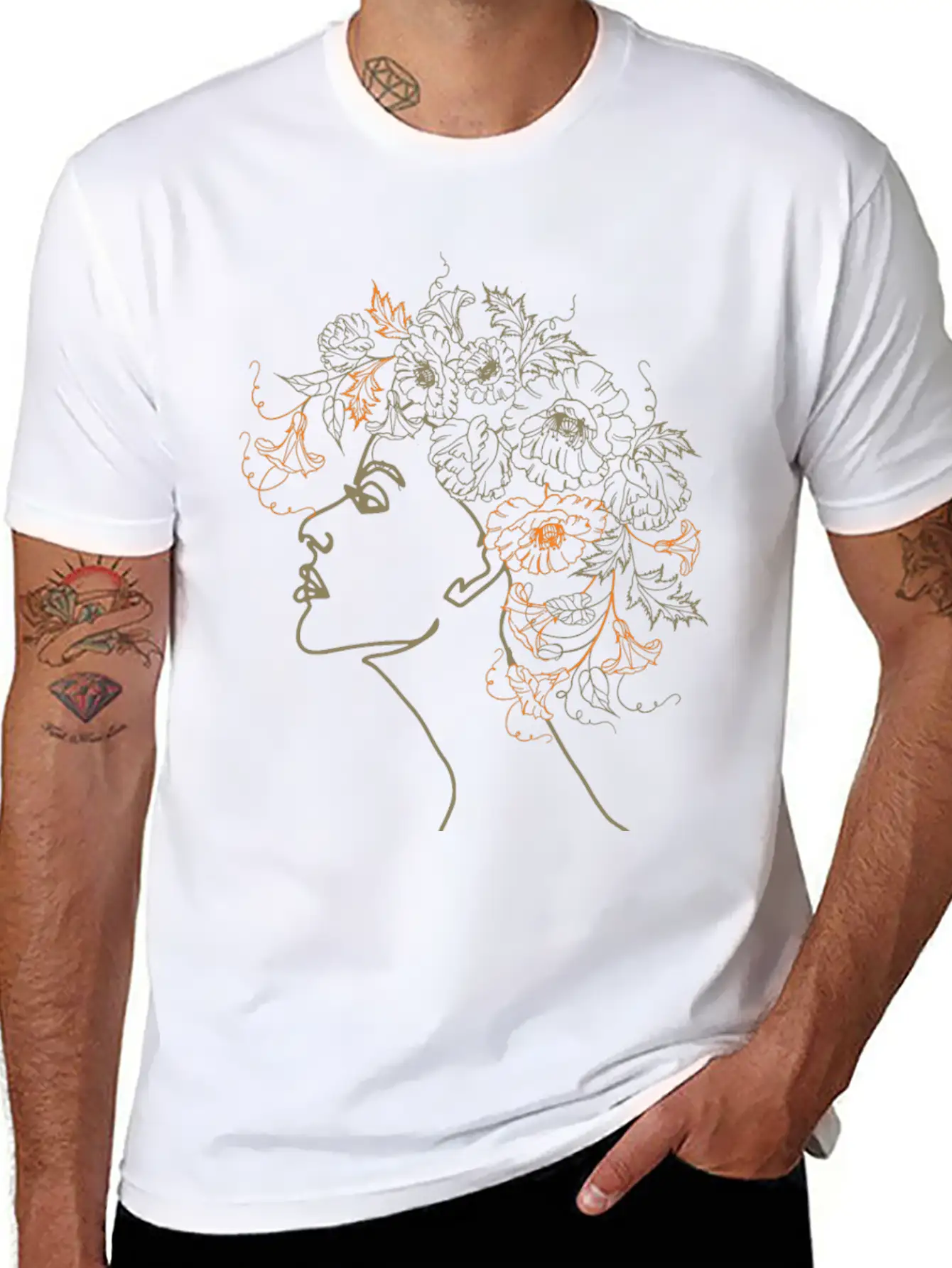 Abstract Floral Hair Design Classic Cotton Tee – Unisex Comfort For Any Season