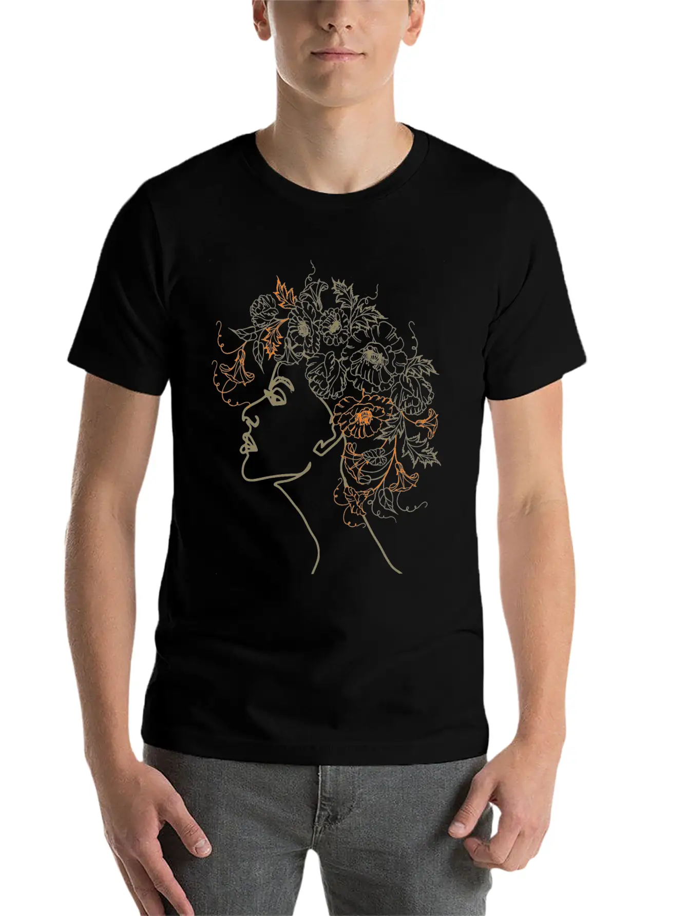Abstract Floral Hair Design Classic Cotton Tee – Unisex Comfort For Any Season