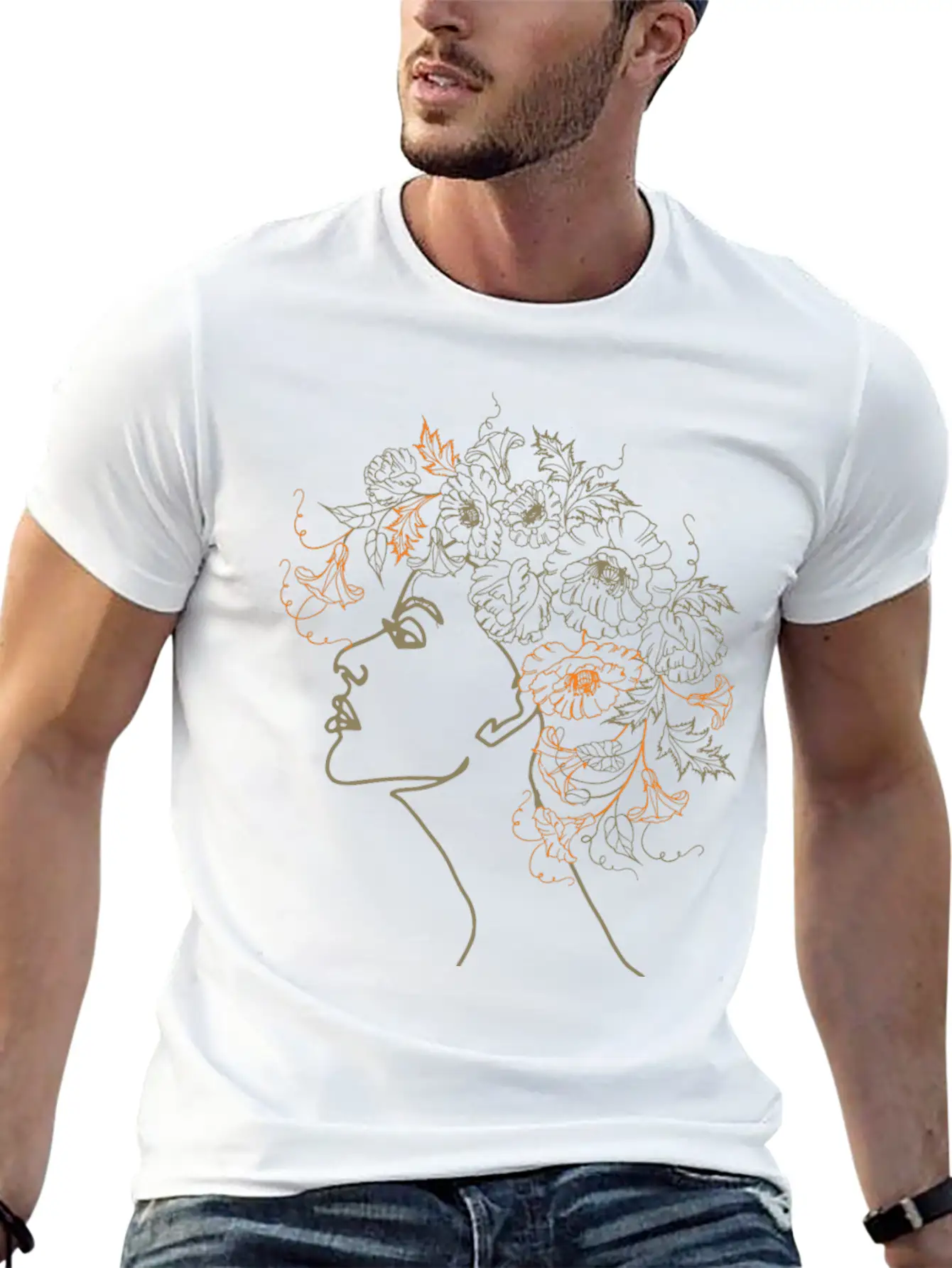 Abstract Floral Hair Design Classic Cotton Tee – Unisex Comfort For Any Season