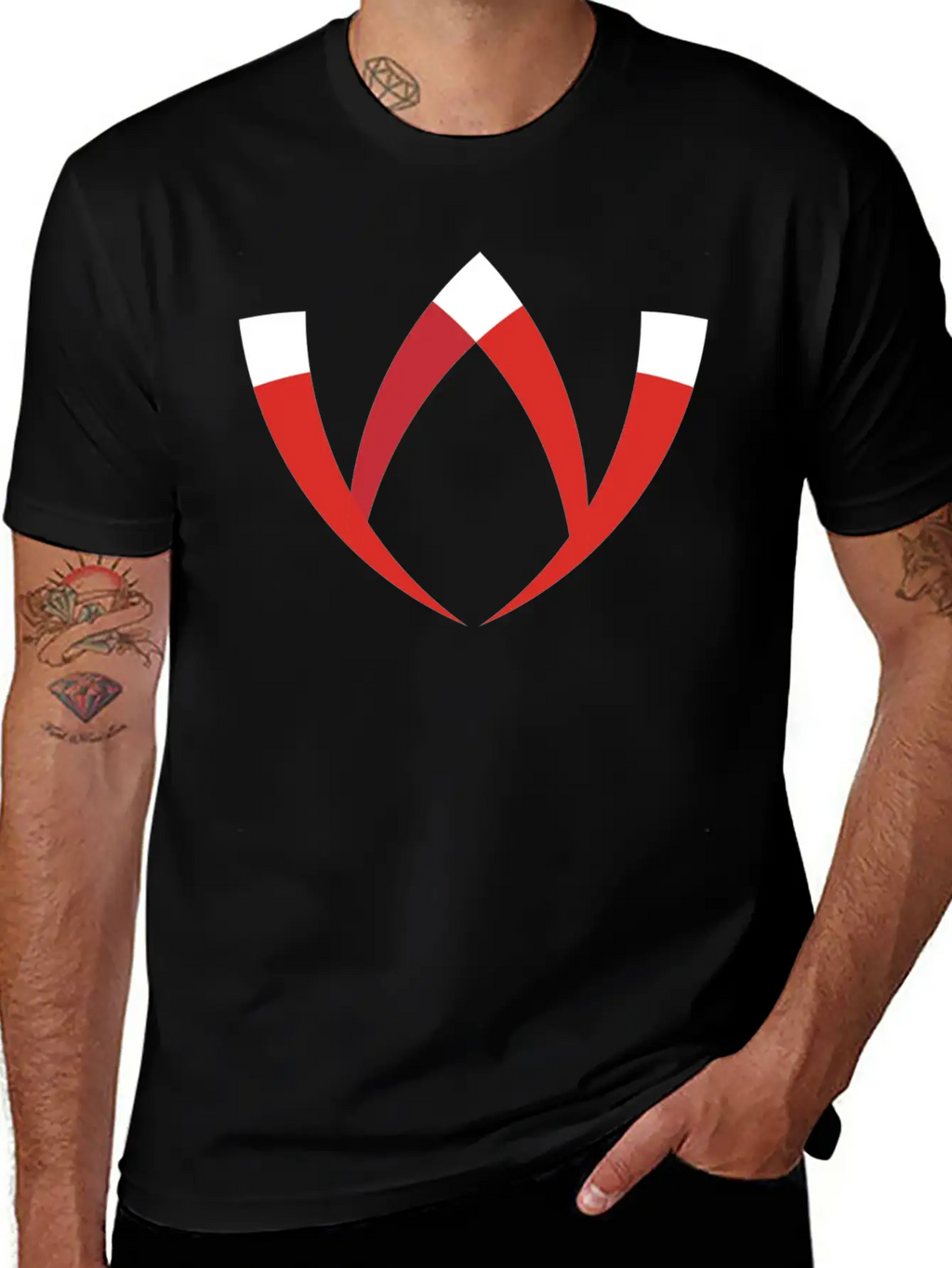 Abstract Letter W Basic Graphic T-Shirt – Daily Comfort In Soft Cotton