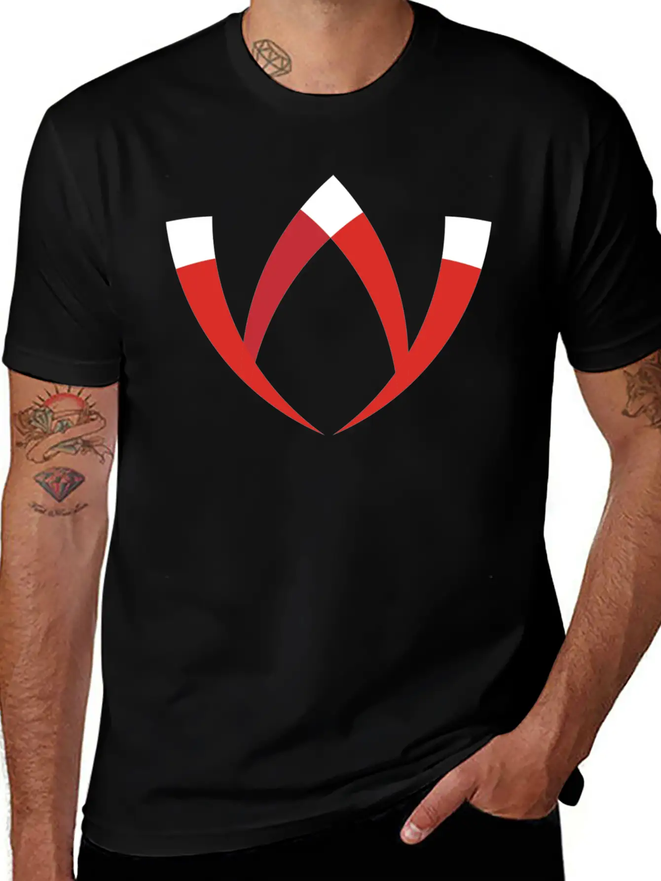 Abstract Letter W Basic Graphic T-Shirt – Daily Comfort In Soft Cotton