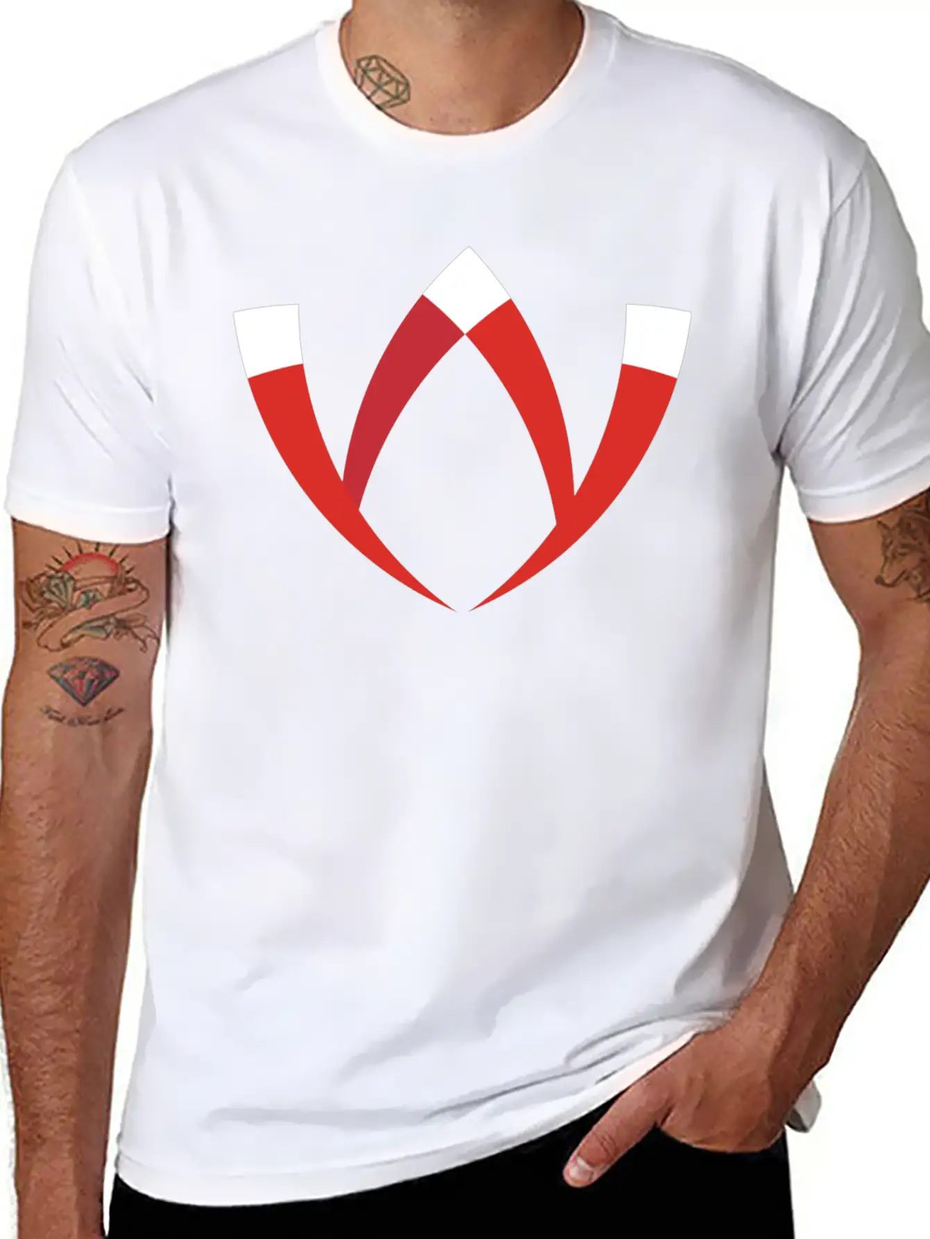 Abstract Letter W Basic Graphic T-Shirt – Daily Comfort In Soft Cotton