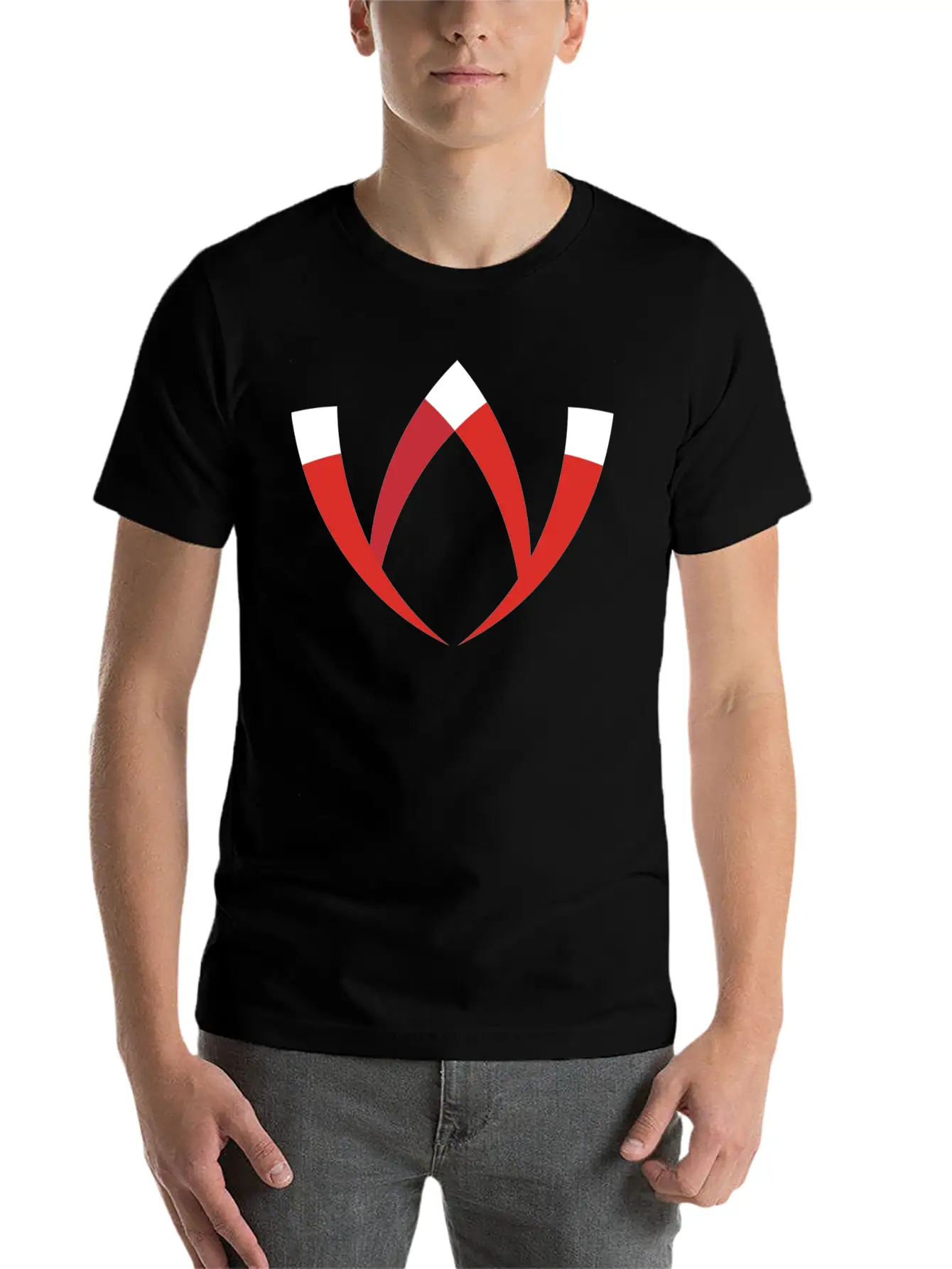 Abstract Letter W Basic Graphic T-Shirt – Daily Comfort In Soft Cotton