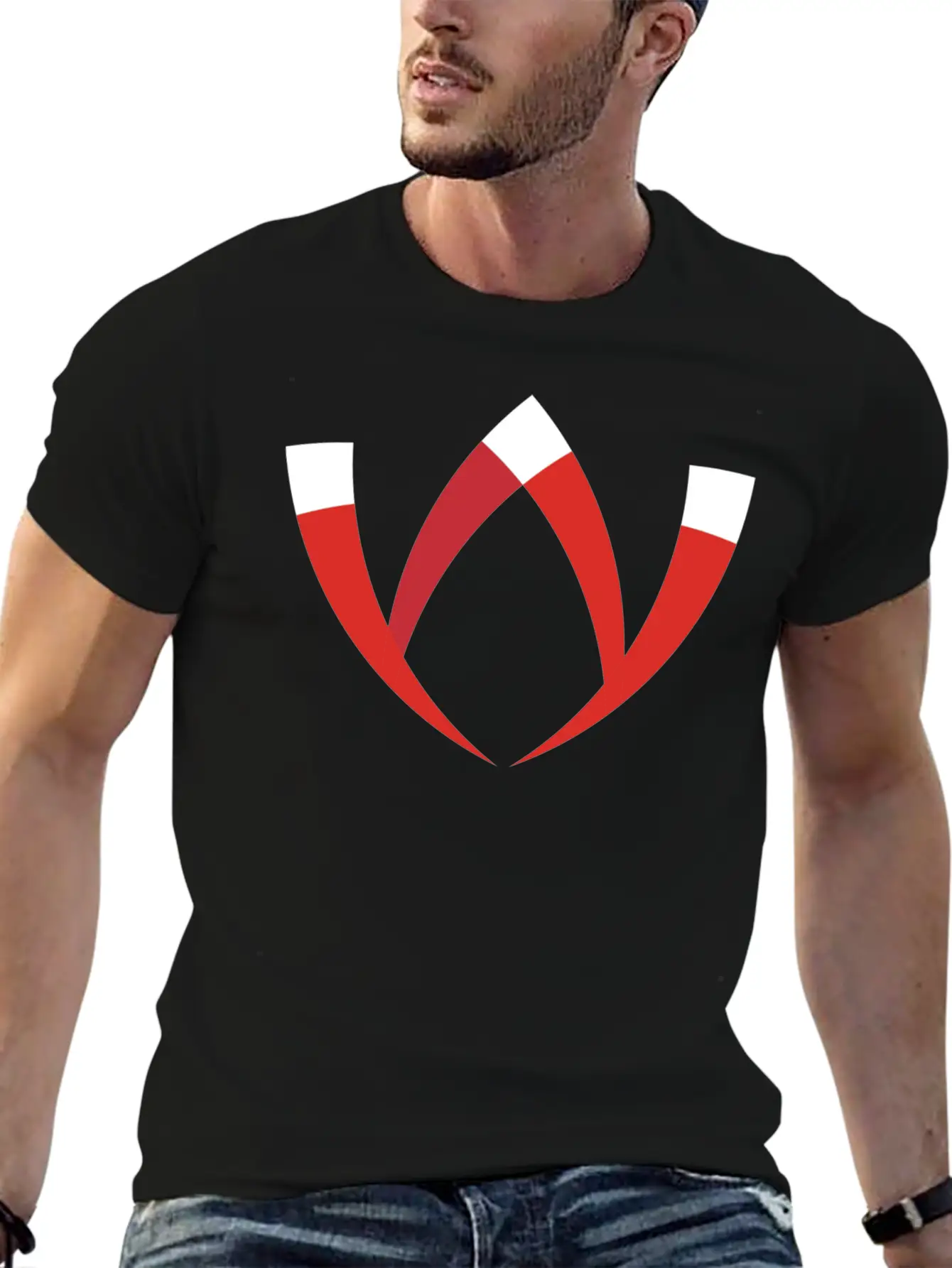 Abstract Letter W Basic Graphic T-Shirt – Daily Comfort In Soft Cotton