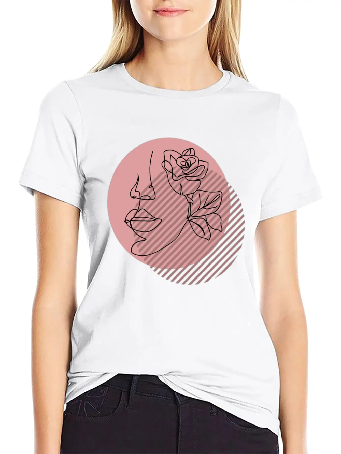 Abstract Line Drawing Of A Womans Face Classic Cotton Tee – Unisex Comfort For Any Season
