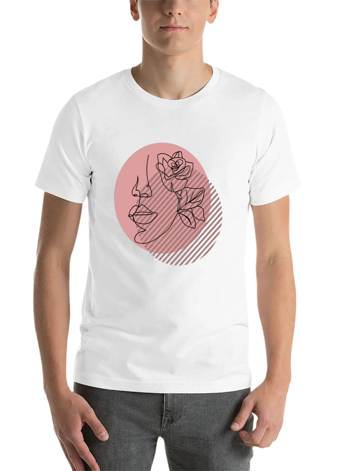Abstract Line Drawing Of A Womans Face Classic Cotton Tee – Unisex Comfort For Any Season