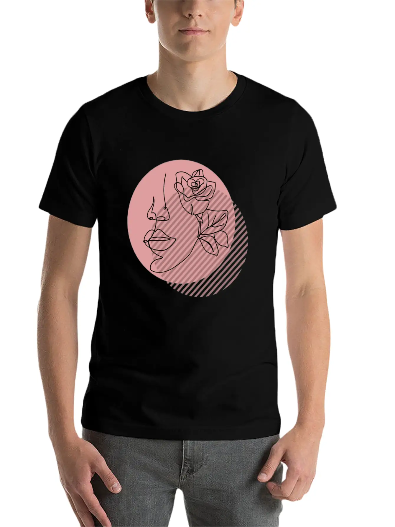 Abstract Line Drawing Of A Womans Face Classic Cotton Tee – Unisex Comfort For Any Season