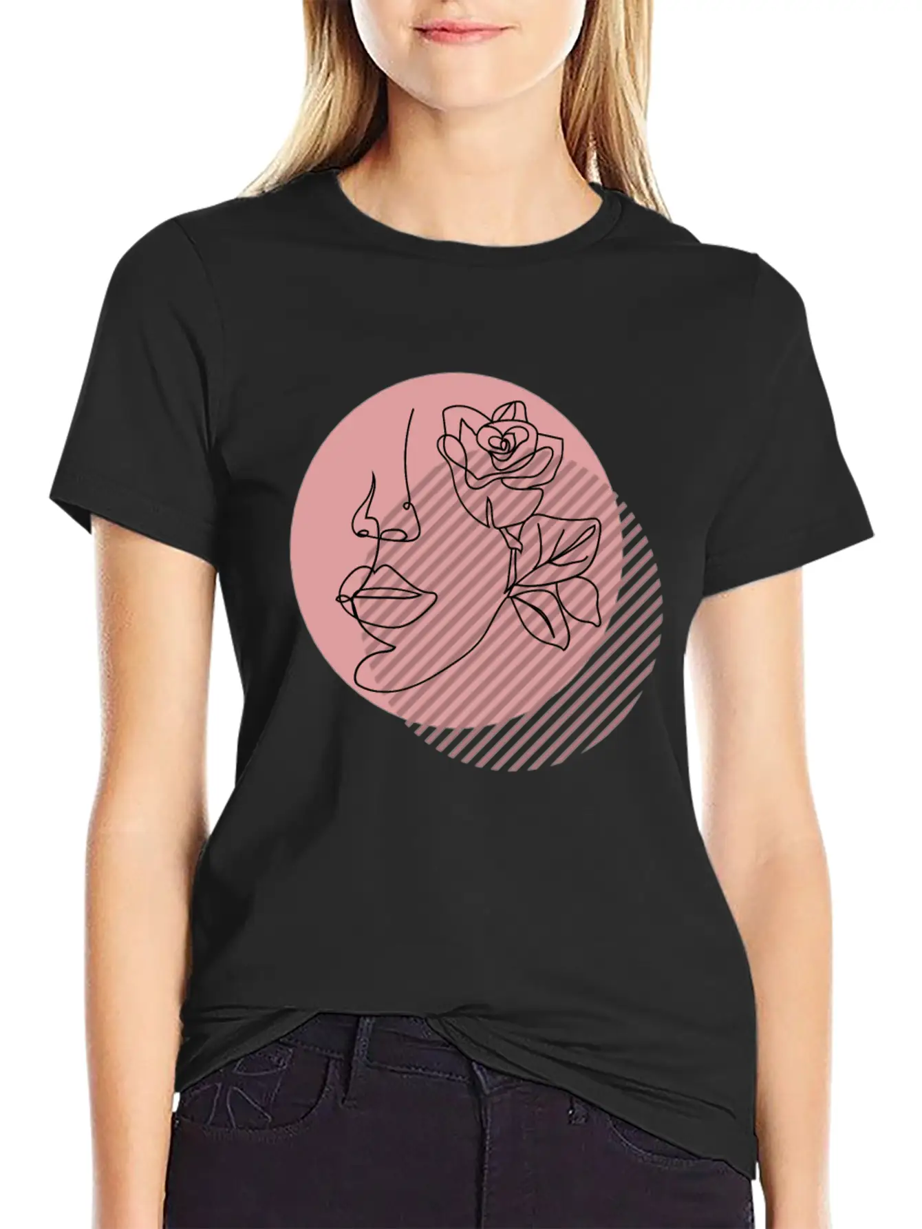Abstract Line Drawing Of A Womans Face Classic Cotton Tee – Unisex Comfort For Any Season