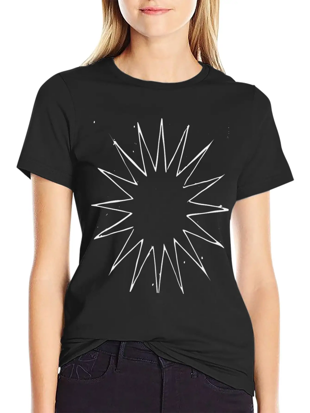 Abstract Many Point Star Breathable Soft Cotton T-Shirt – Timeless Casual Look