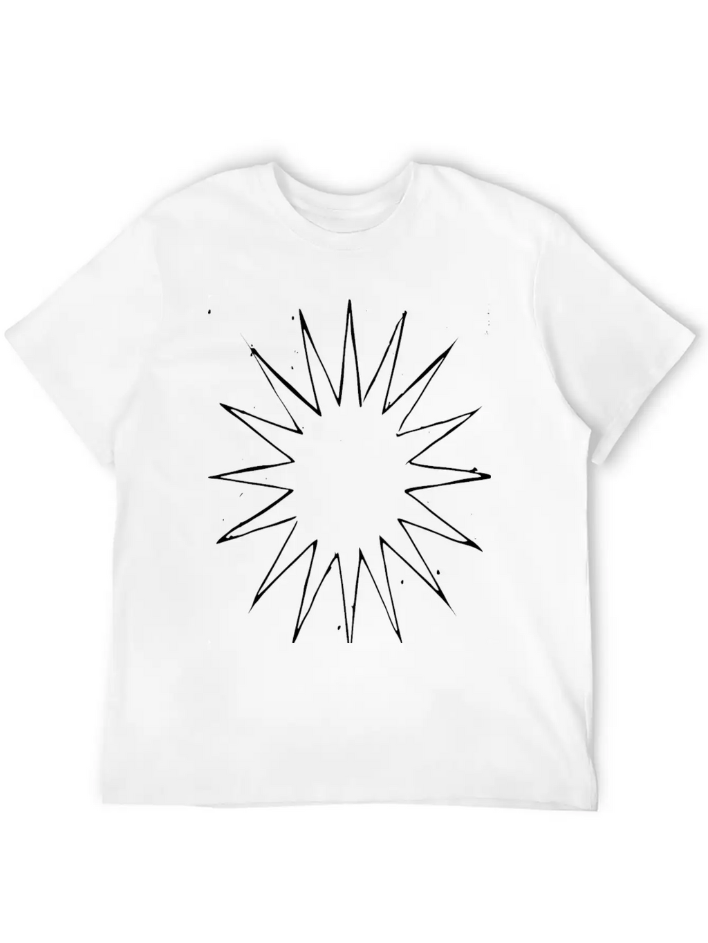 Abstract Many Point Star Breathable Soft Cotton T-Shirt – Timeless Casual Look