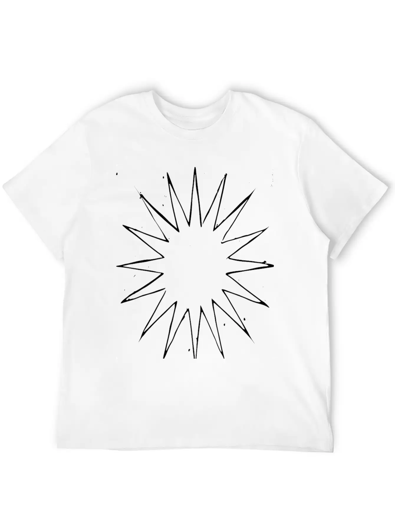 Abstract Many Point Star Breathable Soft Cotton T-Shirt – Timeless Casual Look