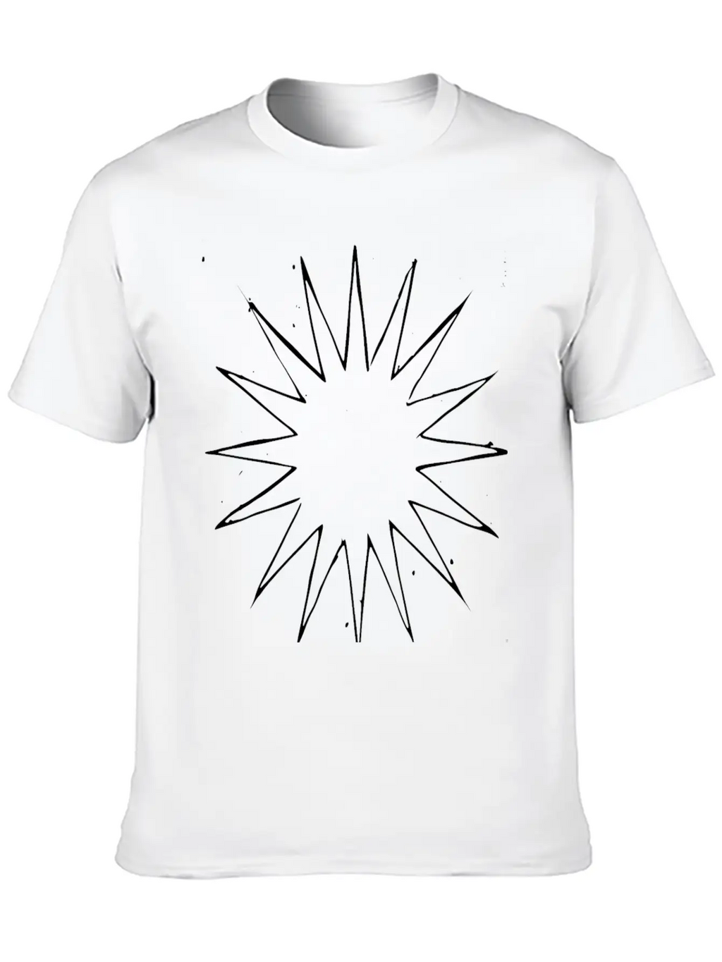 Abstract Many Point Star Breathable Soft Cotton T-Shirt – Timeless Casual Look