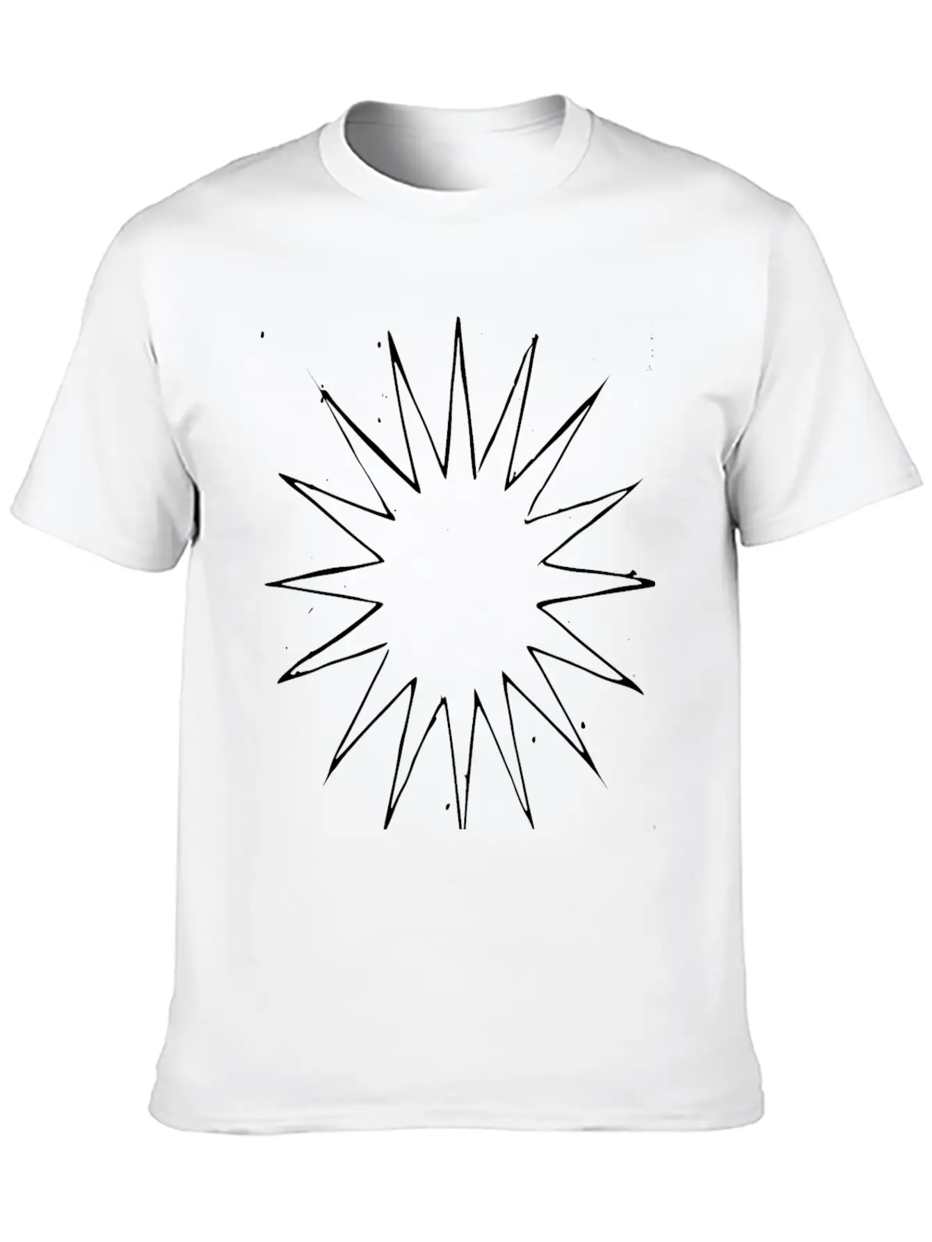Abstract Many Point Star Breathable Soft Cotton T-Shirt – Timeless Casual Look
