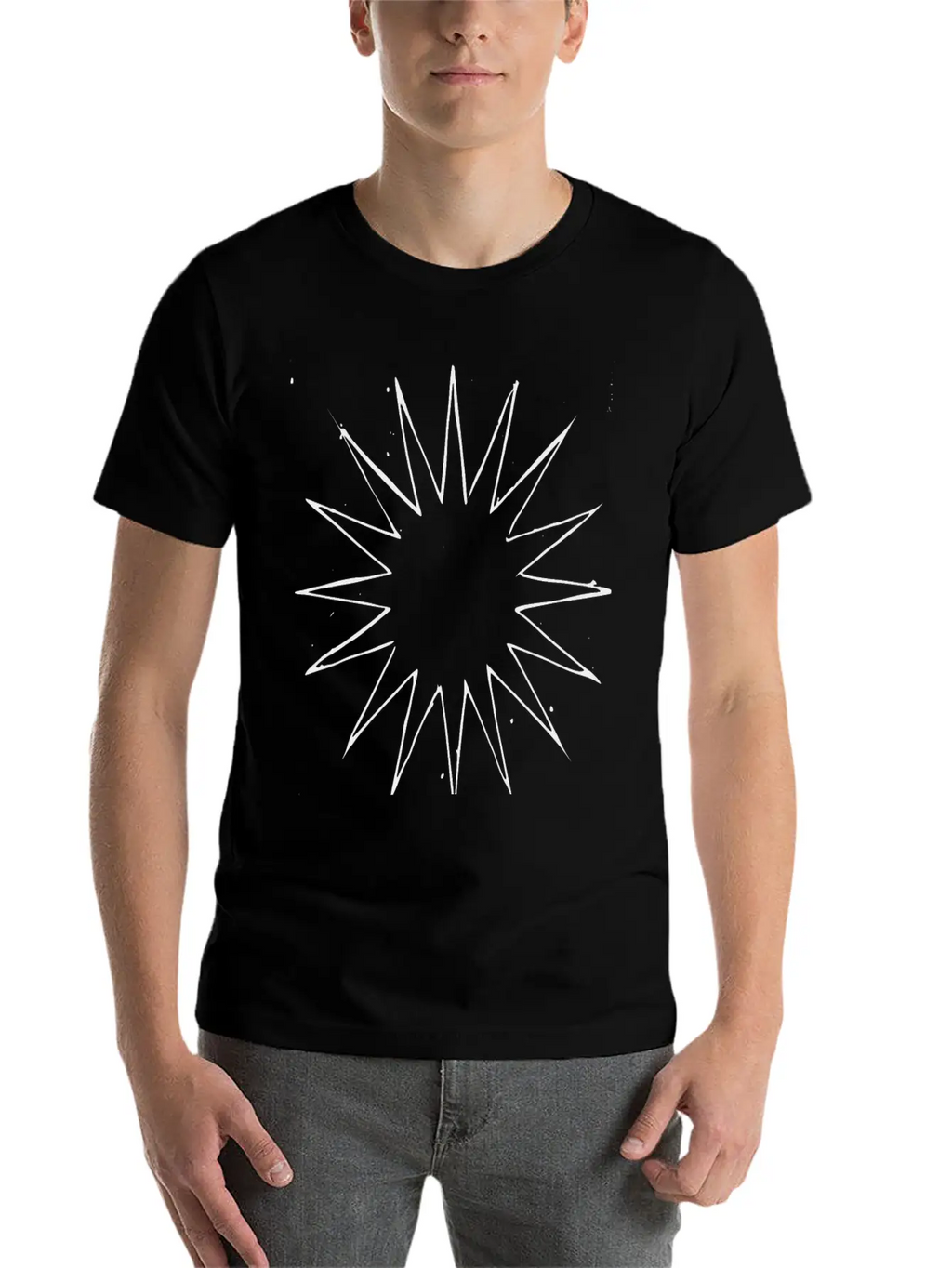 Abstract Many Point Star Breathable Soft Cotton T-Shirt – Timeless Casual Look