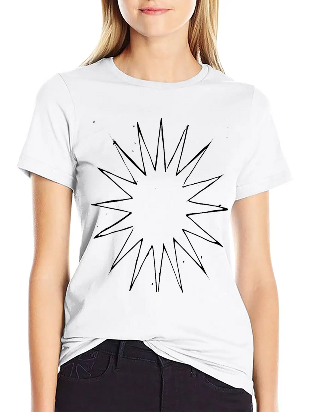 Abstract Many Point Star Breathable Soft Cotton T-Shirt – Timeless Casual Look