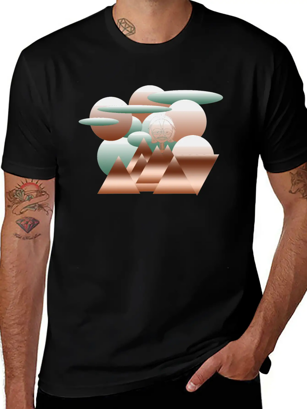 Abstract Modern Geometric Art Design Classic Cotton Tee – Unisex Comfort For Any Season