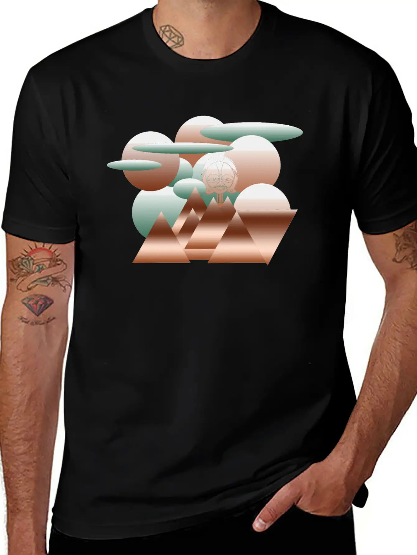 Abstract Modern Geometric Art Design Classic Cotton Tee – Unisex Comfort For Any Season