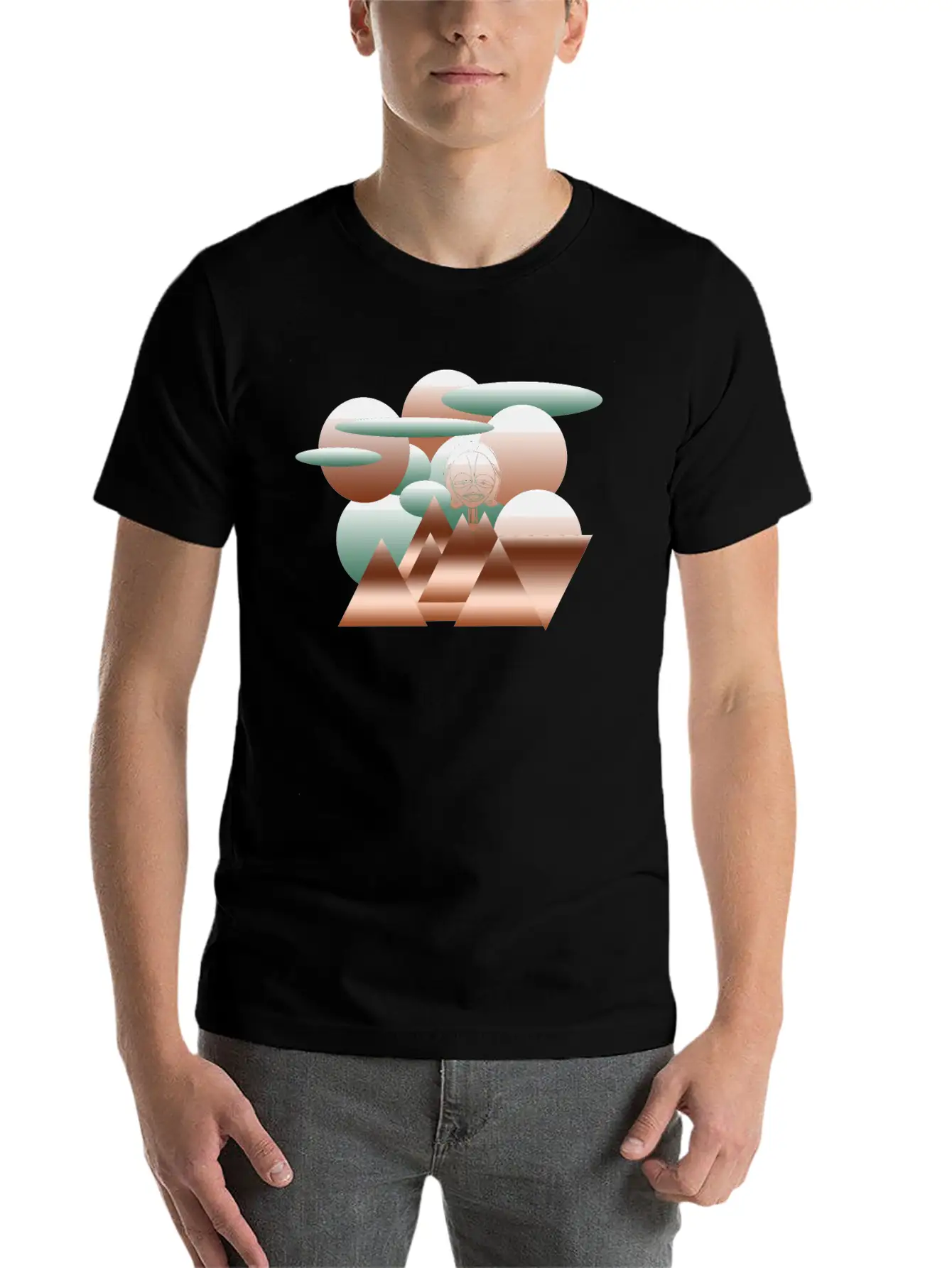 Abstract Modern Geometric Art Design Classic Cotton Tee – Unisex Comfort For Any Season