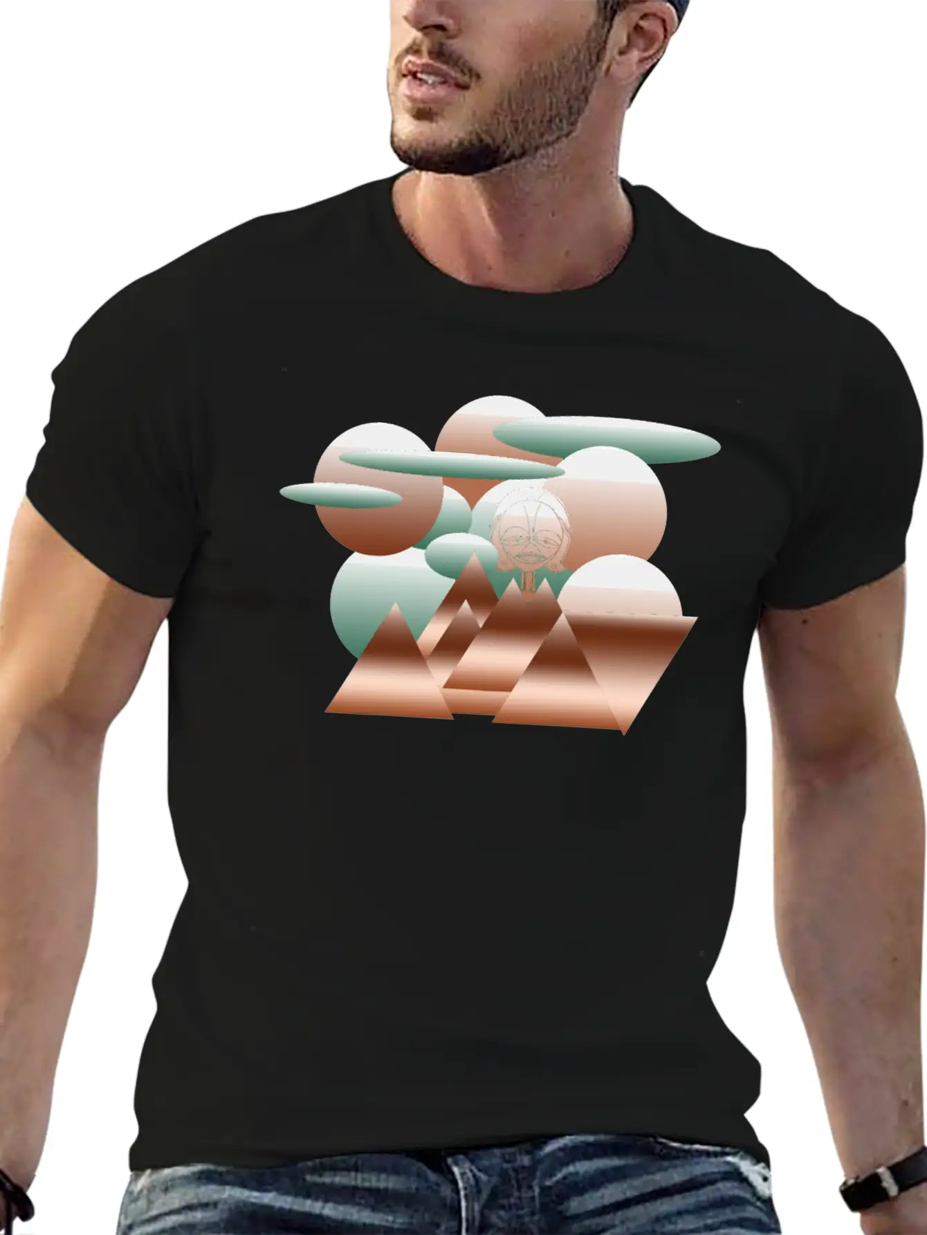 Abstract Modern Geometric Art Design Classic Cotton Tee – Unisex Comfort For Any Season