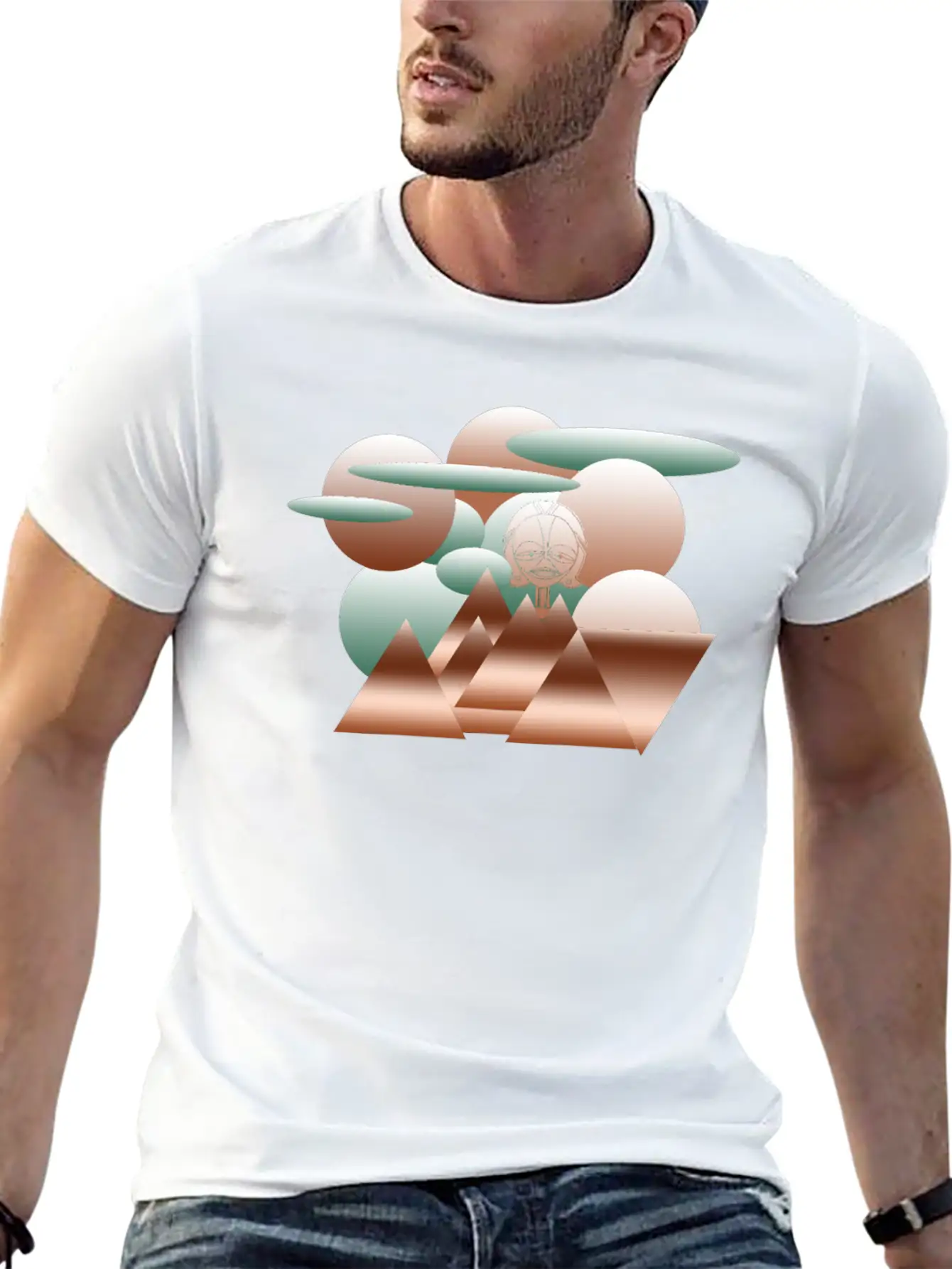 Abstract Modern Geometric Art Design Classic Cotton Tee – Unisex Comfort For Any Season
