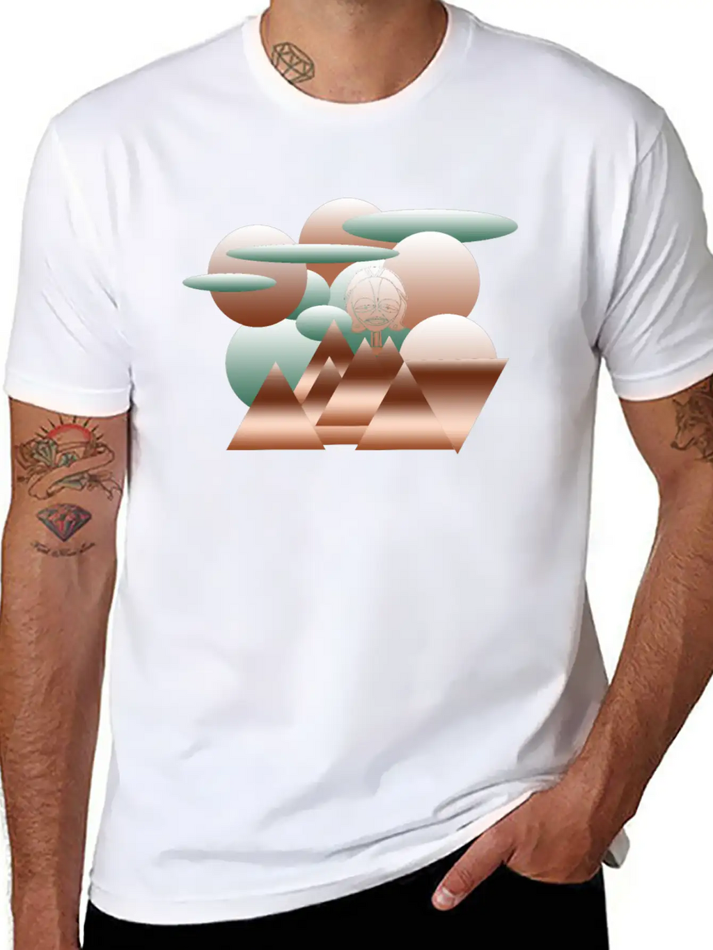 Abstract Modern Geometric Art Design Classic Cotton Tee – Unisex Comfort For Any Season