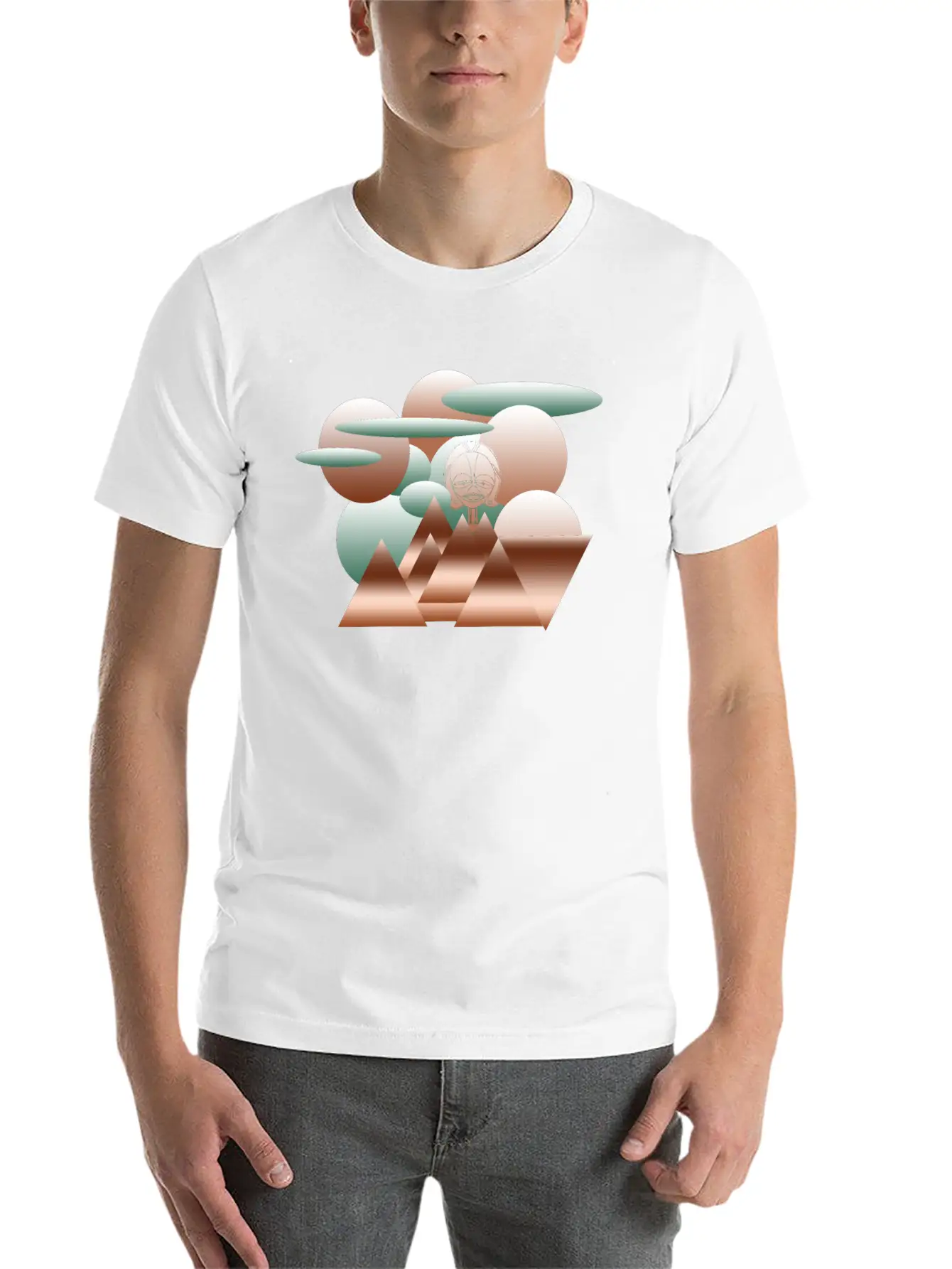 Abstract Modern Geometric Art Design Classic Cotton Tee – Unisex Comfort For Any Season