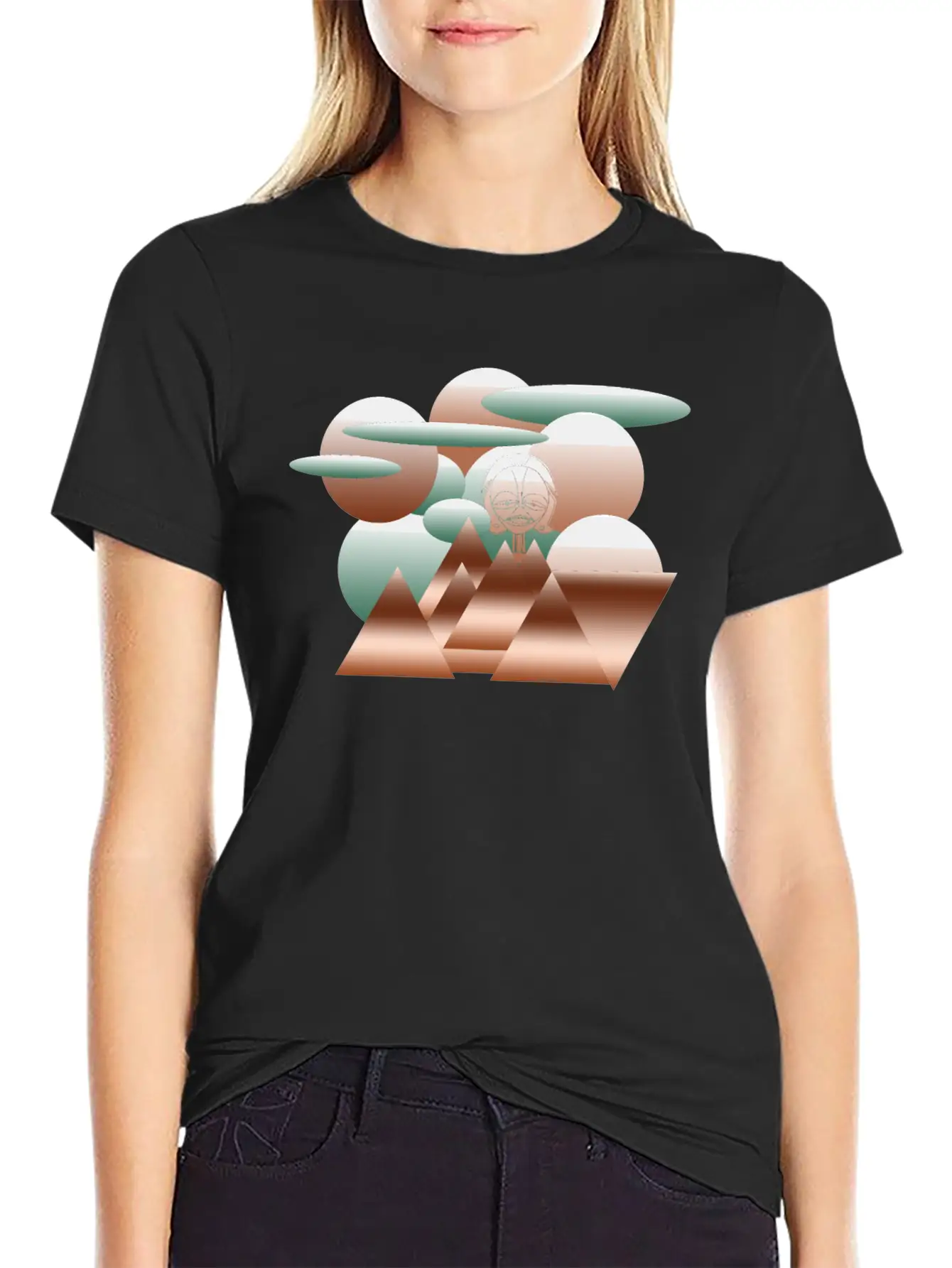Abstract Modern Geometric Art Design Classic Cotton Tee – Unisex Comfort For Any Season