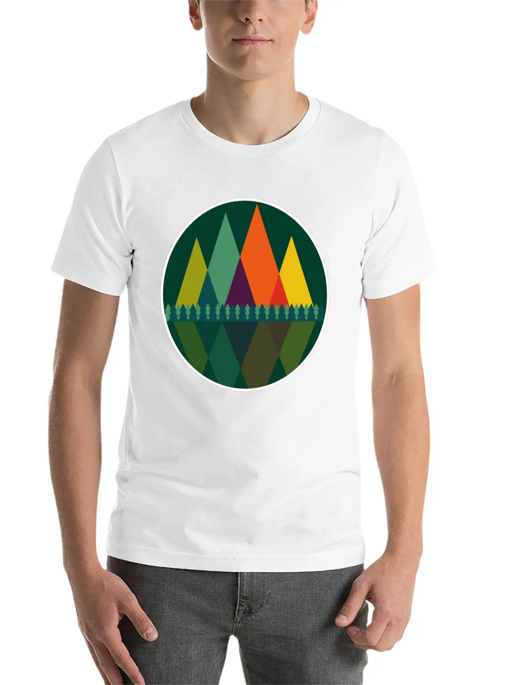 Abstract Mountains View Modern Art I Gift Basic Graphic T-Shirt – Daily Comfort In Soft Cotton