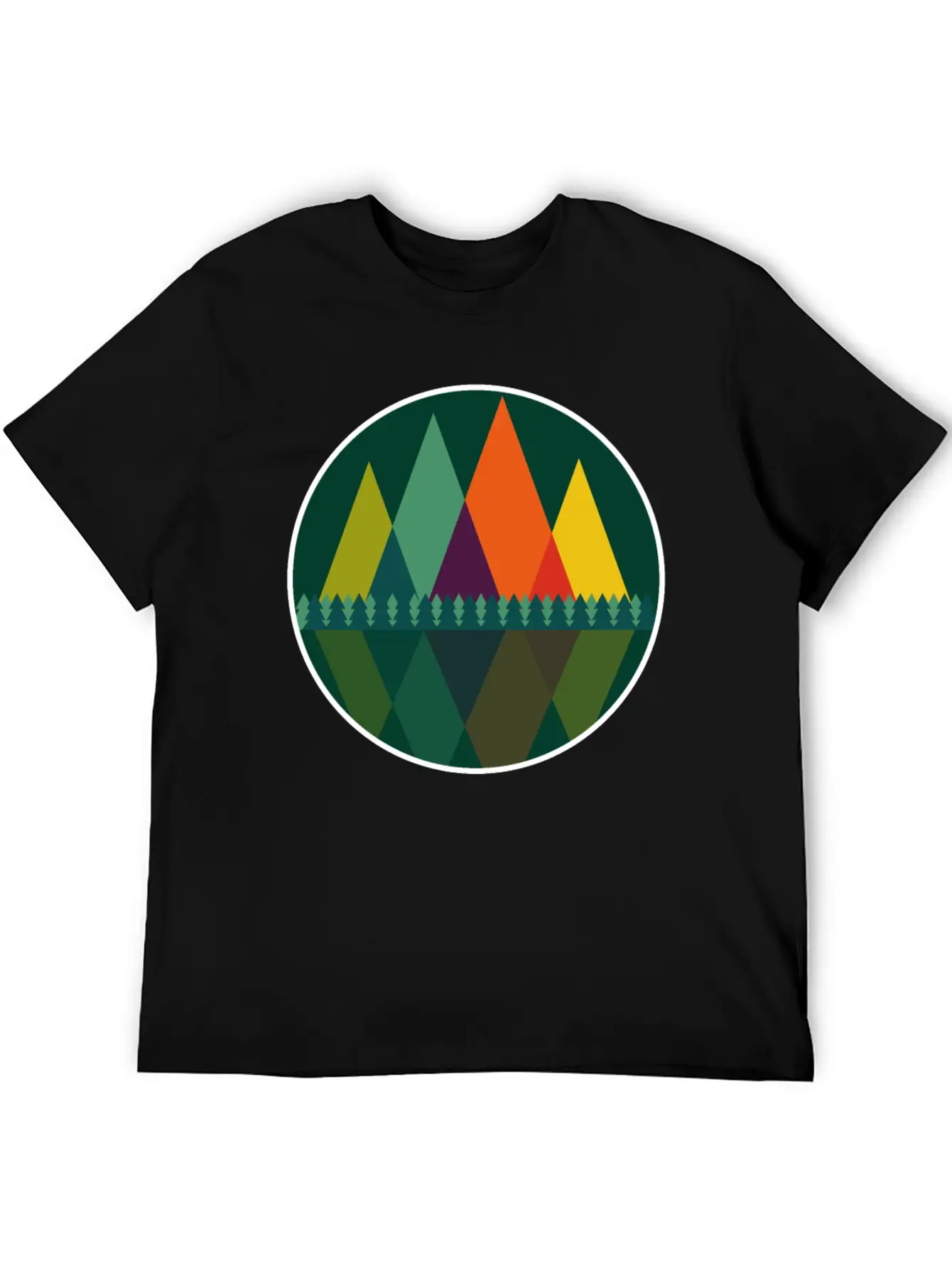 Abstract Mountains View Modern Art I Gift Basic Graphic T-Shirt – Daily Comfort In Soft Cotton