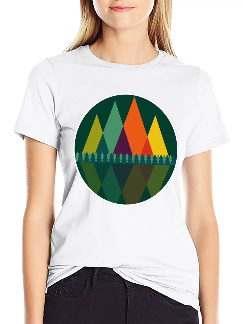 Abstract Mountains View Modern Art I Gift Basic Graphic T-Shirt – Daily Comfort In Soft Cotton