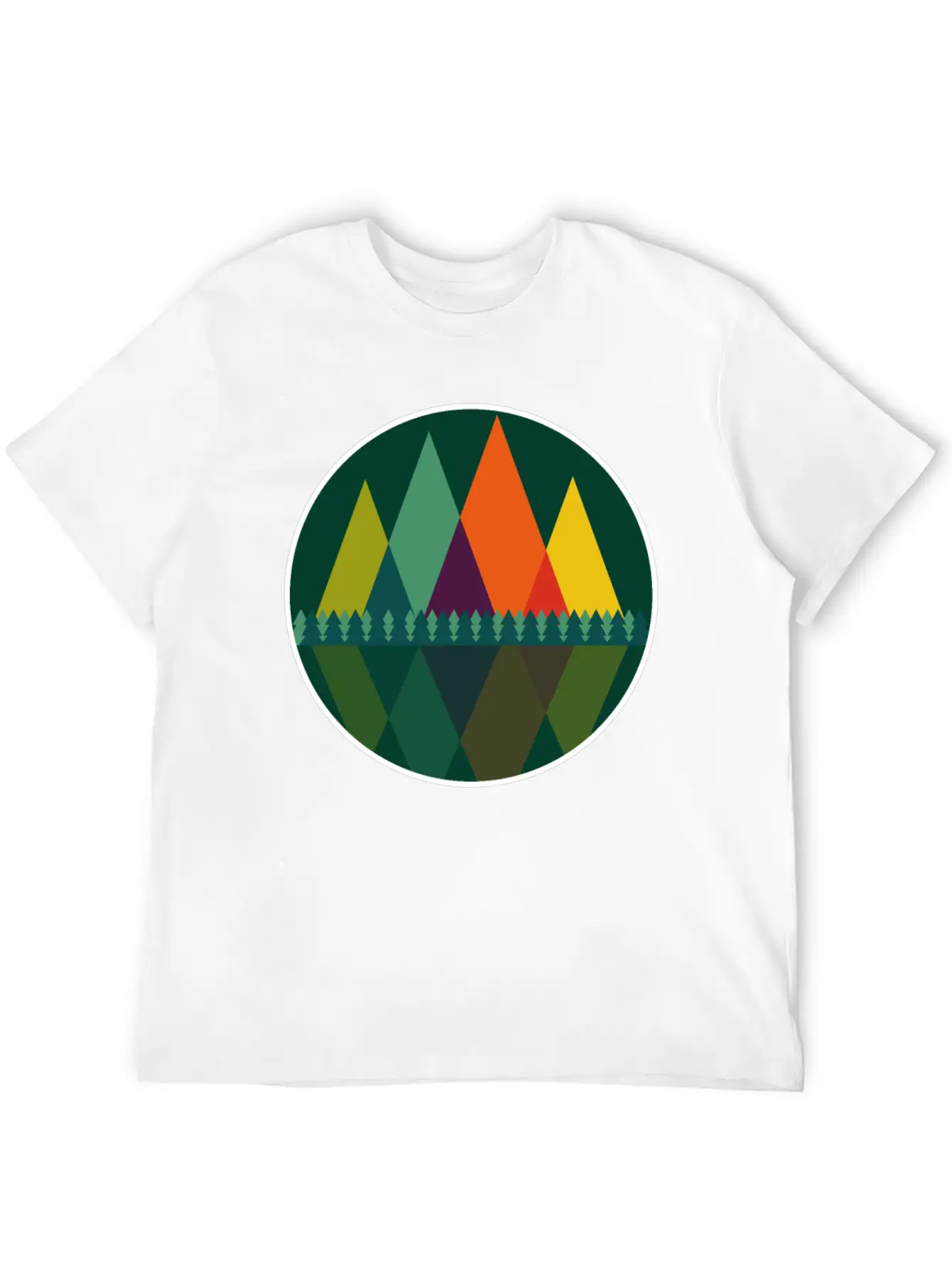 Abstract Mountains View Modern Art I Gift Basic Graphic T-Shirt – Daily Comfort In Soft Cotton