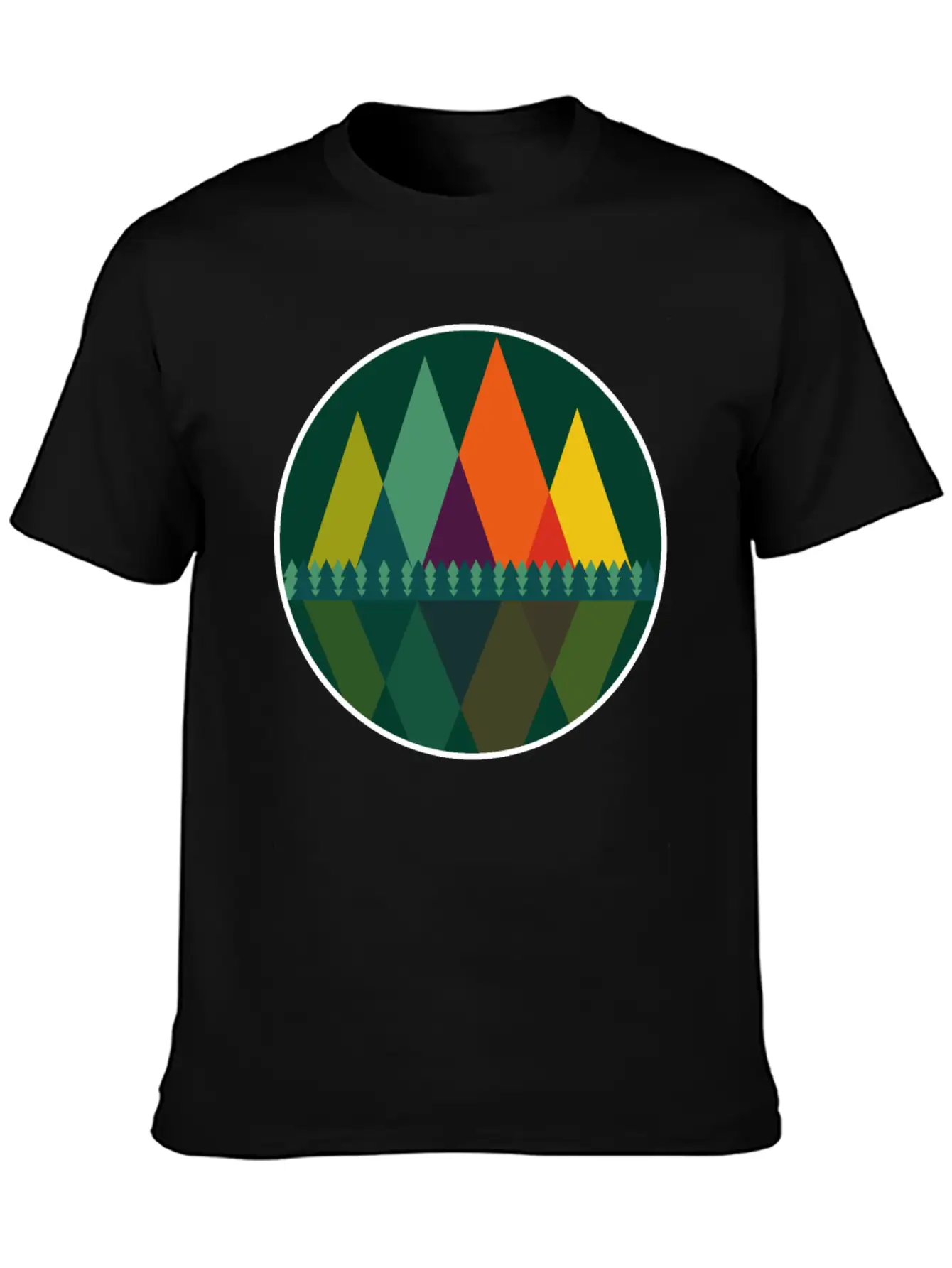 Abstract Mountains View Modern Art I Gift Basic Graphic T-Shirt – Daily Comfort In Soft Cotton