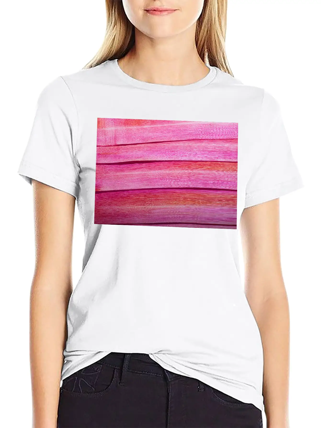 Abstract Painting With Fuchsia And Pink Colors Breathable Graphic T-Shirt – Perfect For Casual Days