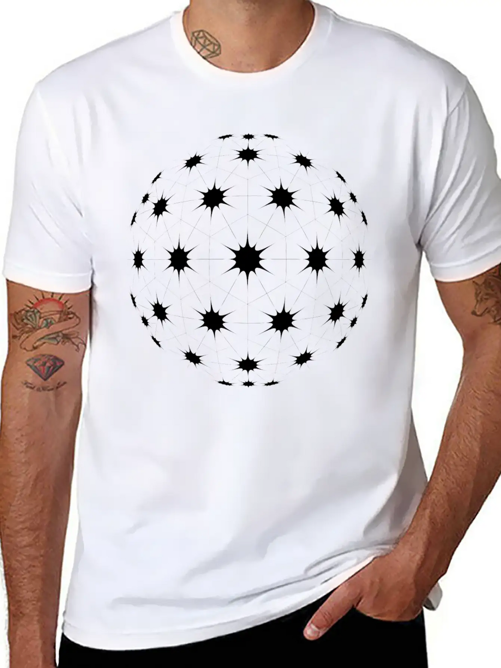 Abstract Sphere Breathable Graphic T-Shirt – Perfect For Casual Days