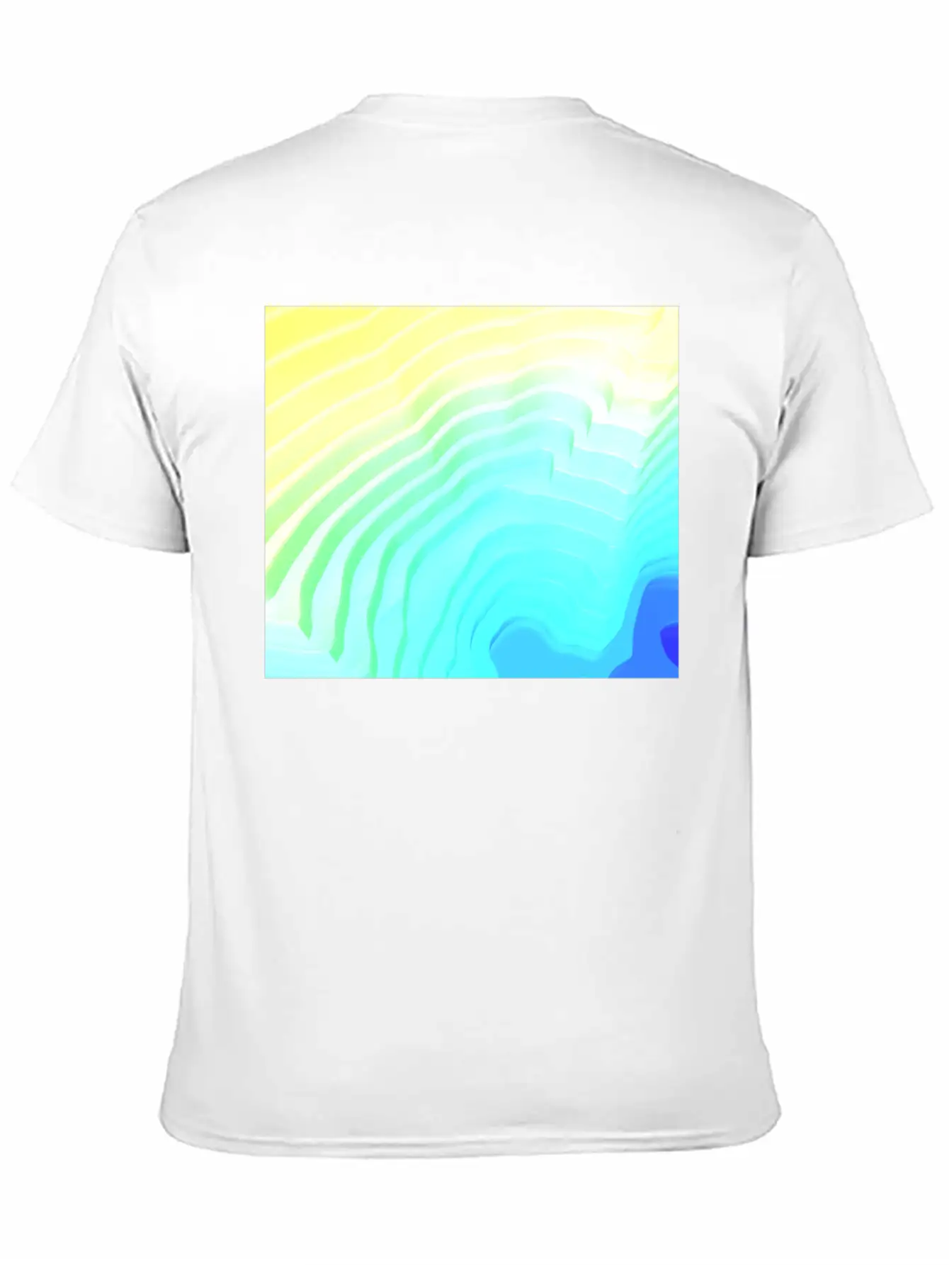 Abstract Yellow Cyan Surface Rim Breathable Soft Cotton T-Shirt – Timeless Casual Look