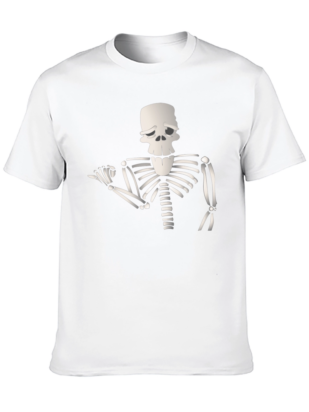 Humorous Skeleton Graphic Tee - Black