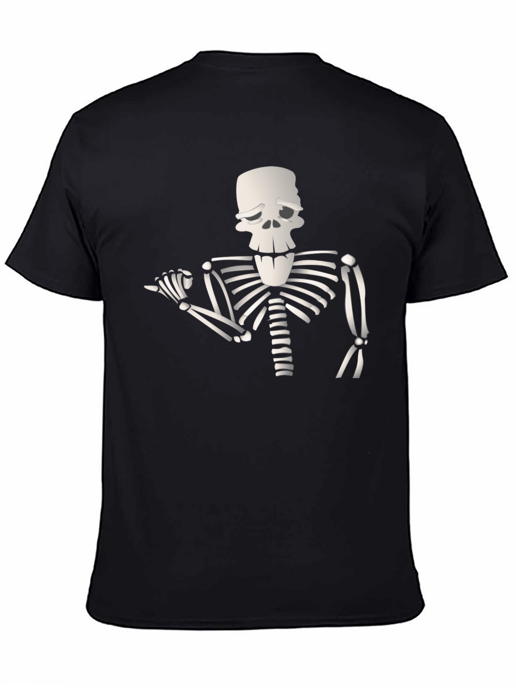Humorous Skeleton Graphic Tee - Black