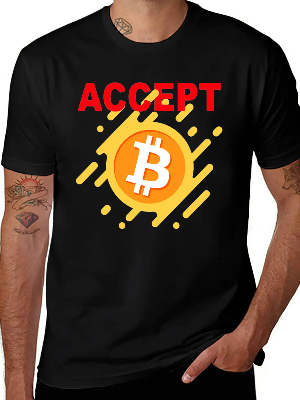 Accept Bitcoint Logo Designed For Bitcoin Classic Cotton Tee – Unisex Comfort For Any Season