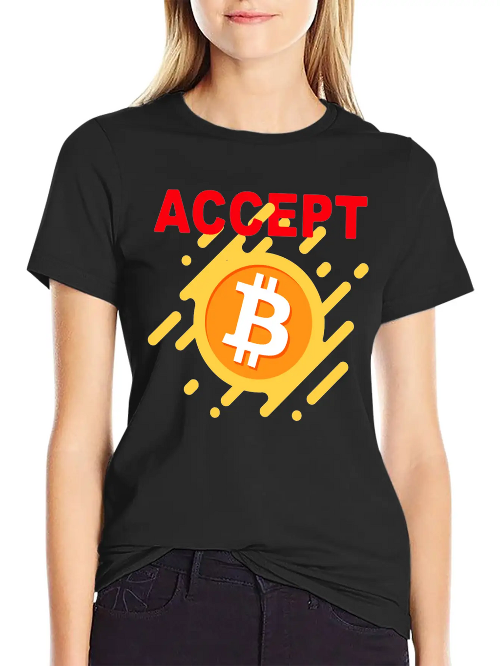 Accept Bitcoint Logo Designed For Bitcoin Classic Cotton Tee – Unisex Comfort For Any Season